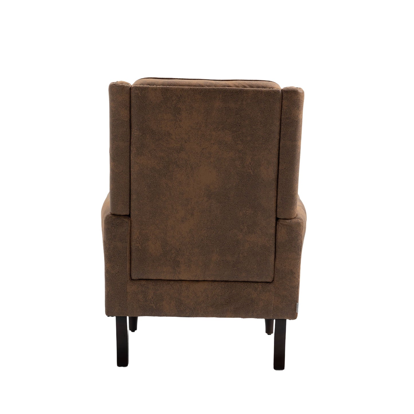 Modern Wood Frame Armchair With Sturdy Wood Legs And Microsuede Upholstery For Living Room