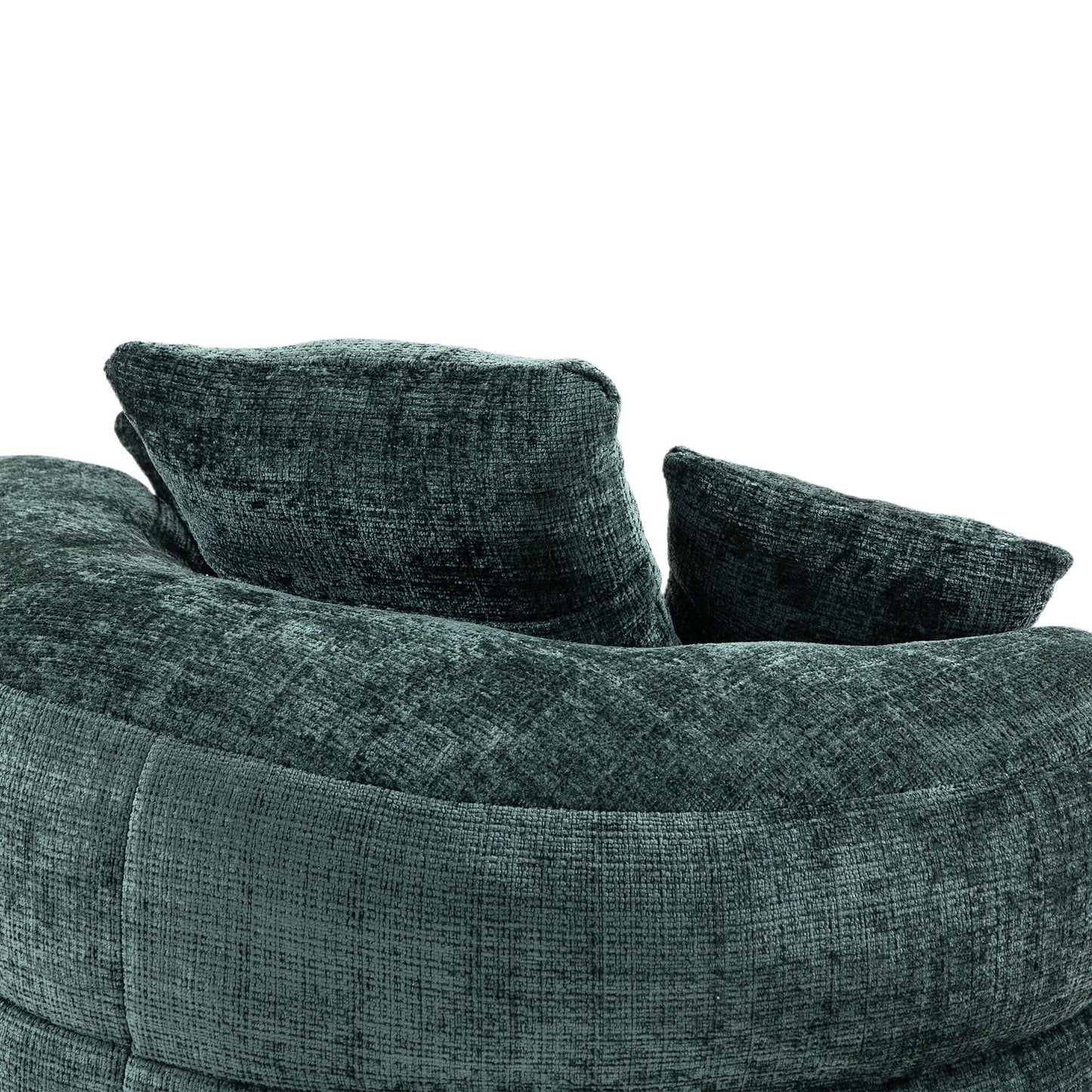 Chenille High Back Bean Bag Chair Couch With 3 Pillows, Indoor & Outdoor, Single Gaming Sofa For Bedroom - Emerald