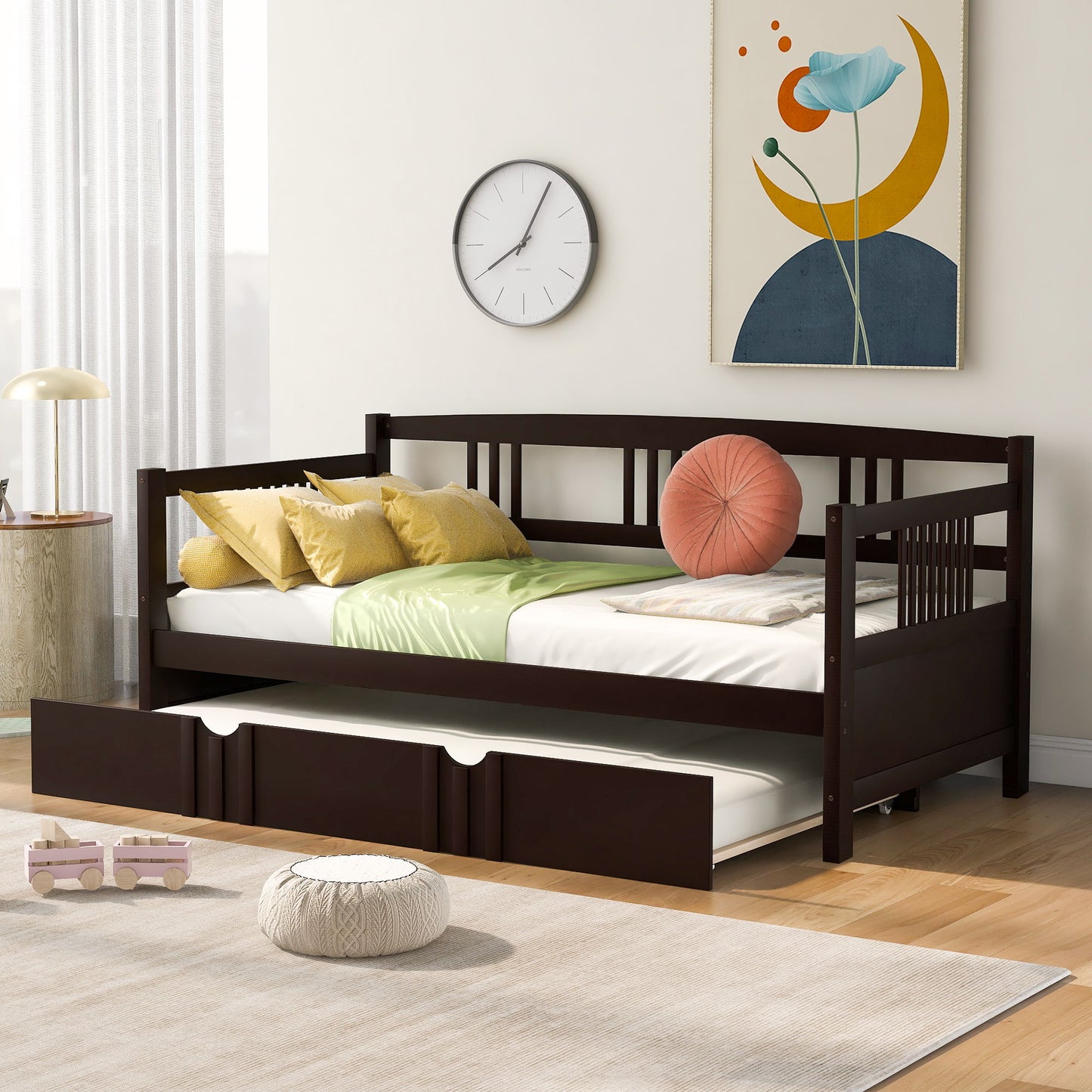 Twin Size DayBed With Twin Size Trundle - Espresso