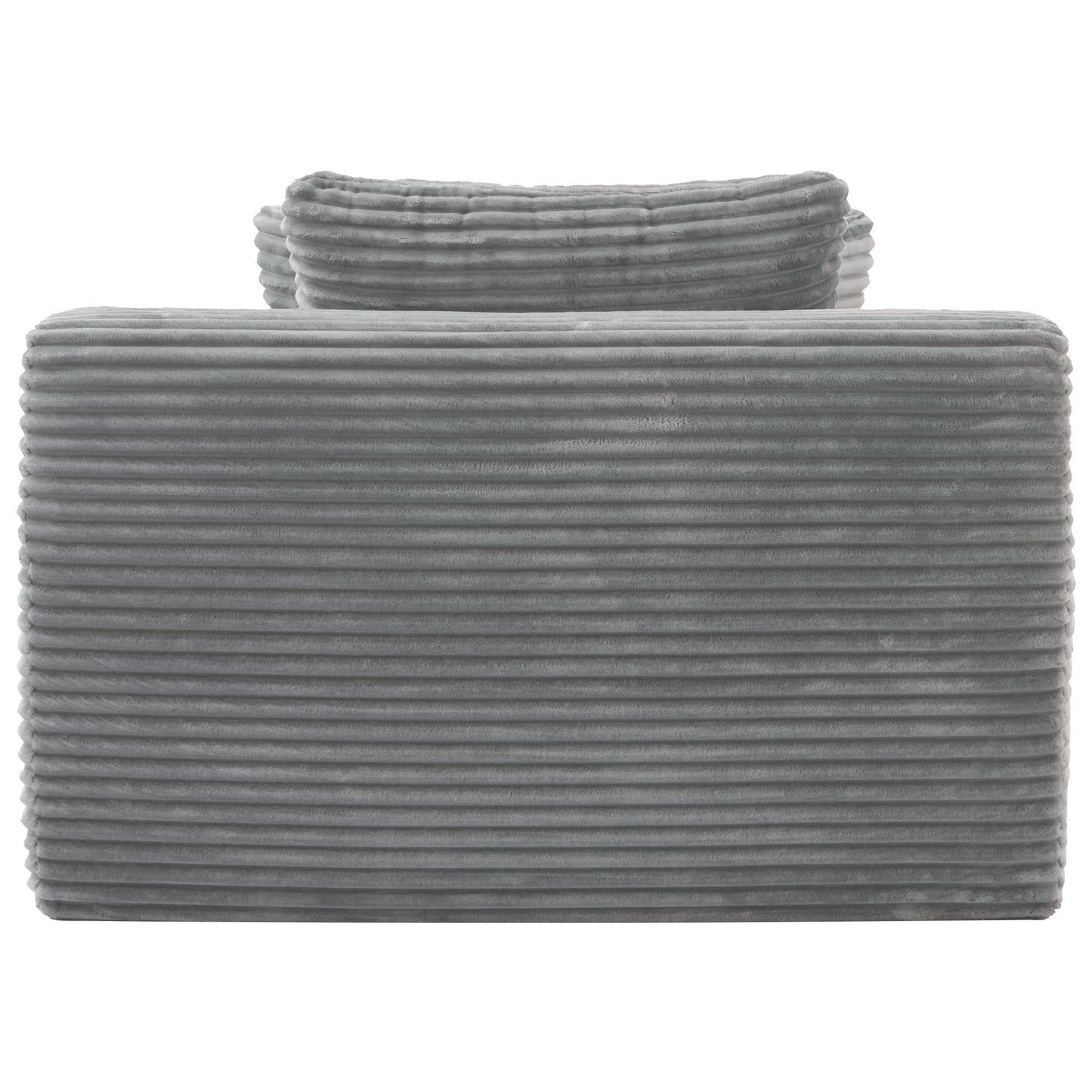 Modern Full Compressed Chaise Lounge Sofa Bed With Removable Pillows, Upholstered - Gray