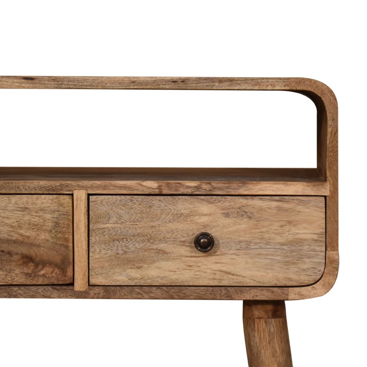 Mini Curved Console Table - Oak