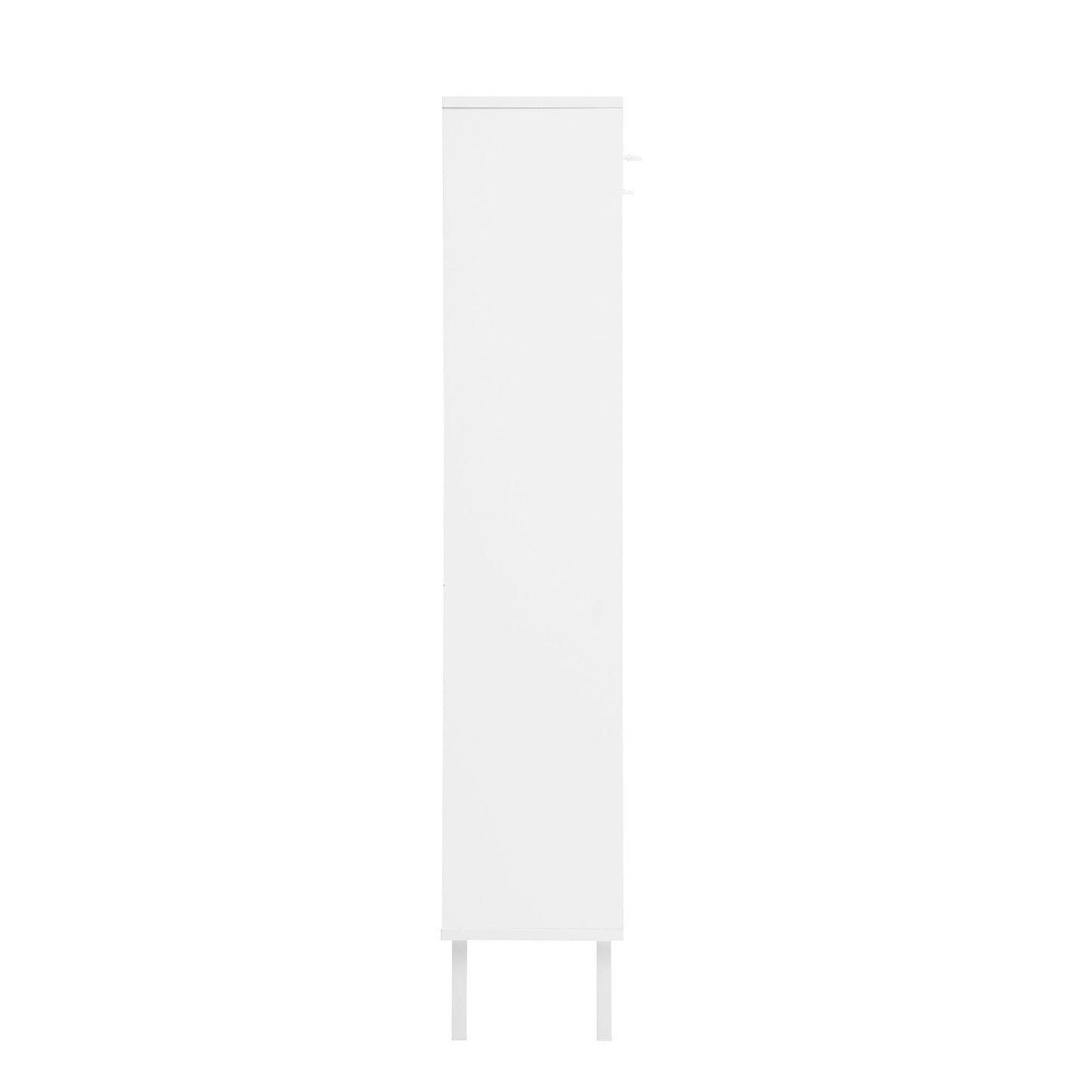 Modern Rattan 3 Door Shoe Rack Cabinet For Entryway Freestanding White Storage Unit In Particle Board - White