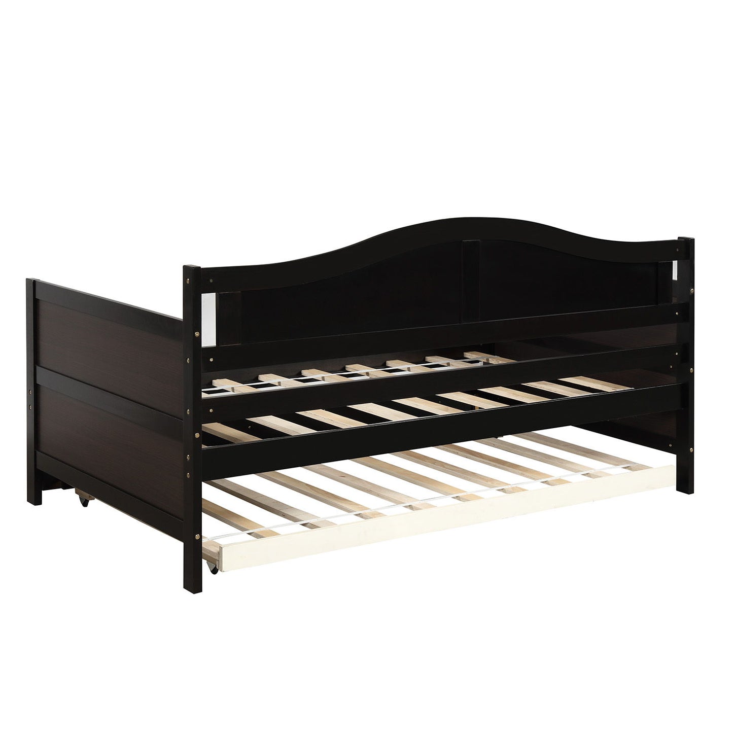 Twin Daybed With Trundle , Sofa Bed For Bedroom Living Room - Espresso