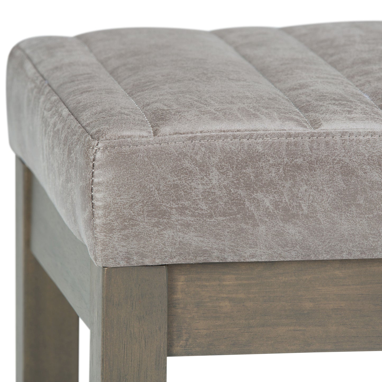 Casey - Ottoman Bench - Distressed Gray Taupe