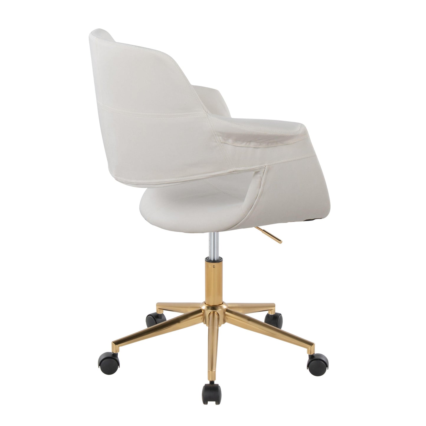 Vintage Flair - Mid-Century Modern Office Chair - Gold / Cream