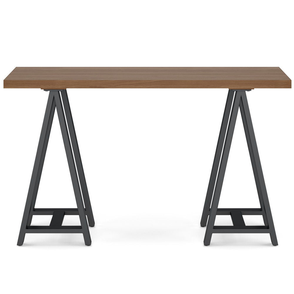 Sawhorse - Solid Walnut Veneer And Metal Console Sofa Table - Walnut