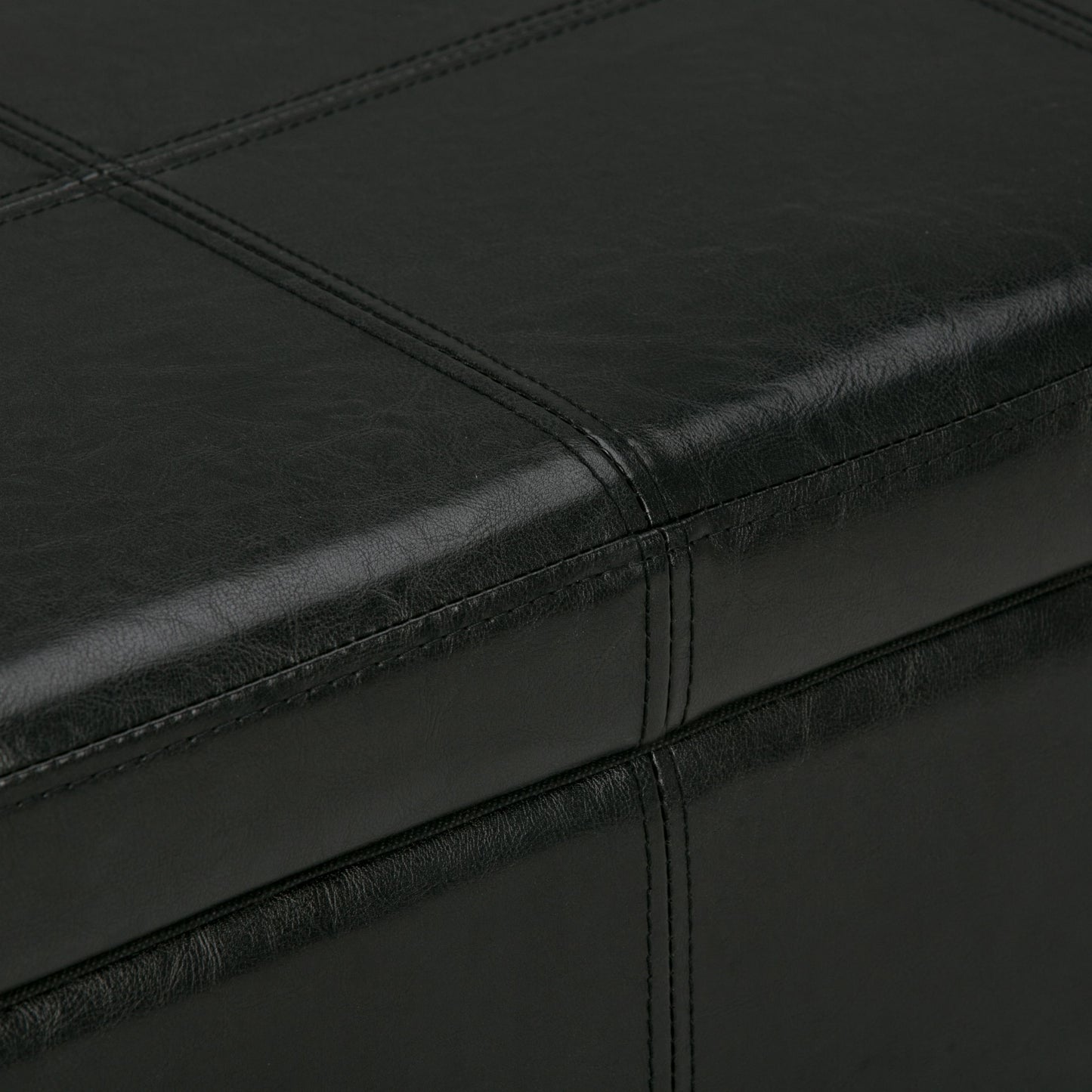 Kingsley - Large Storage Ottoman - Midnight Black