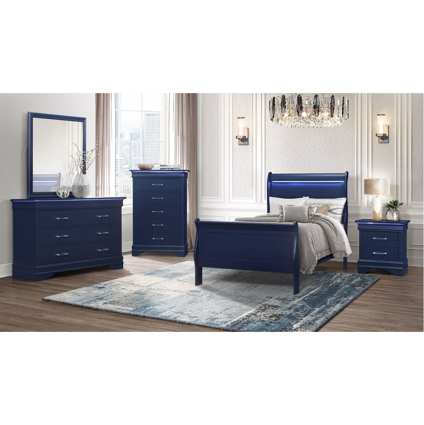 Charlston - Dresser With LED - Blue