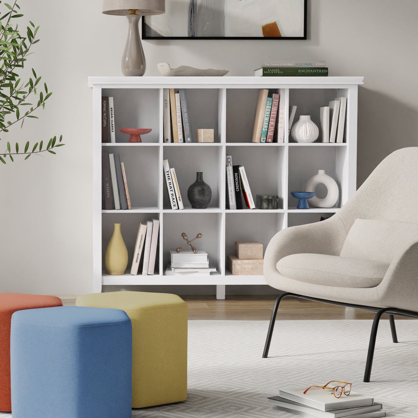 Acadian - 12 Cube Storage - White