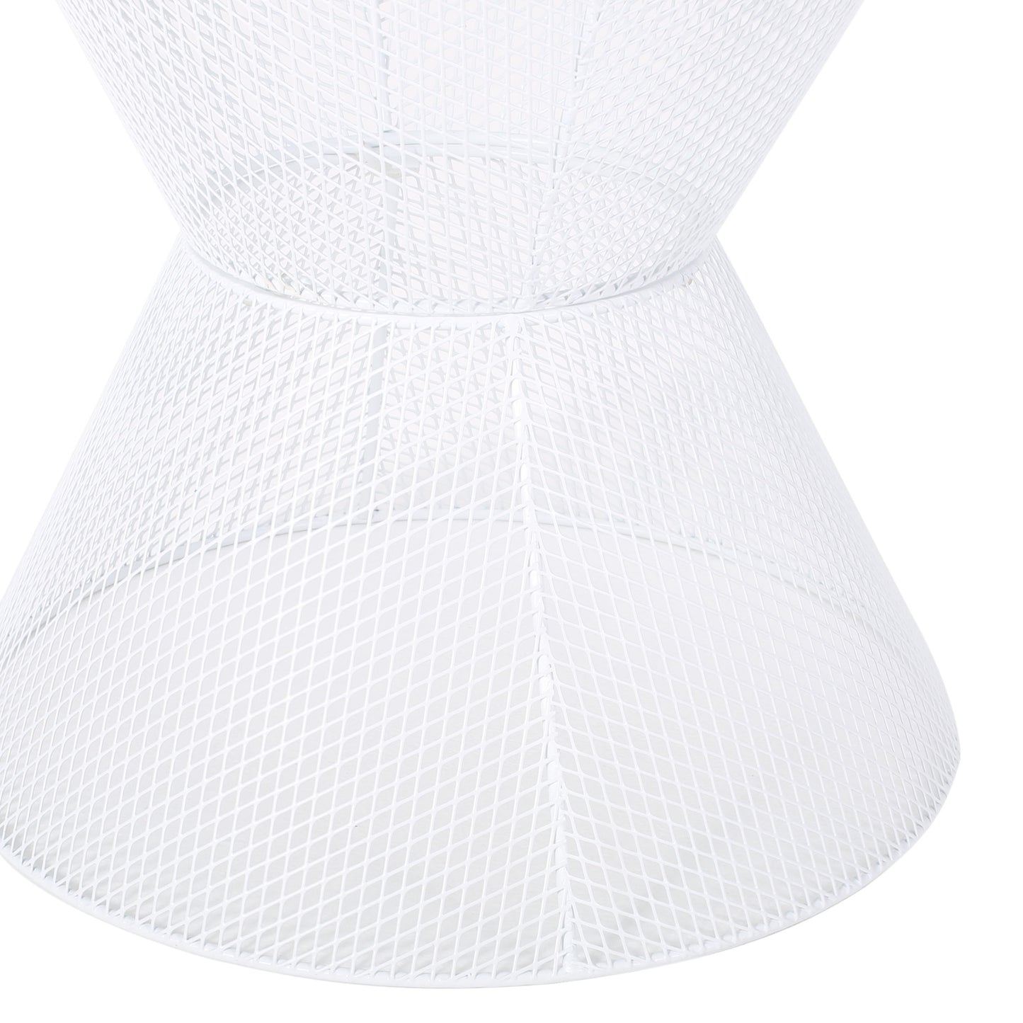 Contemporary Nevada Side Table With Mesh Design - Matte White