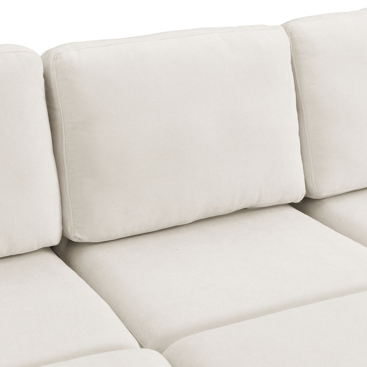 Sectional Sofa Couch Sofa Bed U-Shaped Sofa With Two Movable Ottoman And Three USB Ports For Living Room - Beige