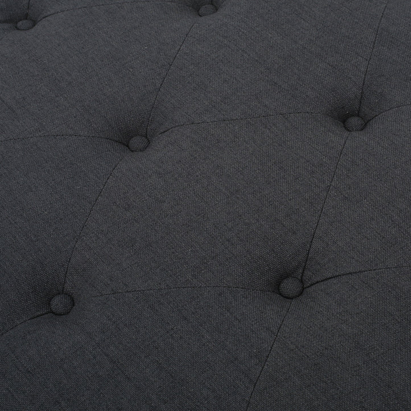 Madrid - Tufted Ottoman With Button Tufting And Turned Feet - Dark Gray