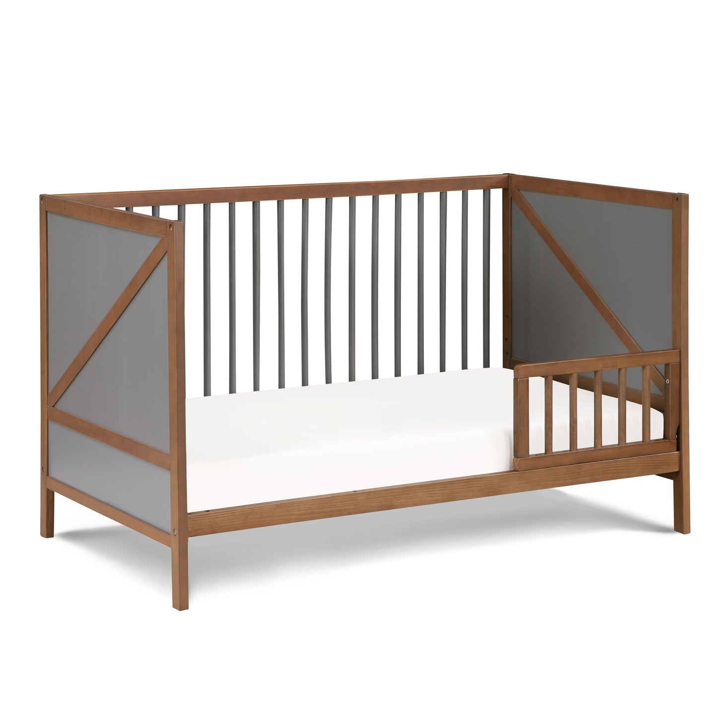 Pixie Zen - 3 In 1 Crib - Walnut, Charcoal