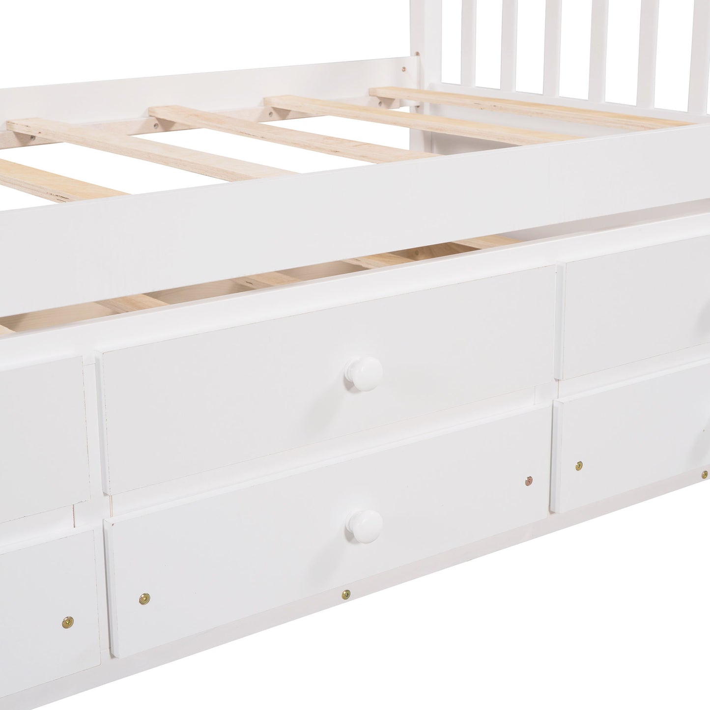 Twin Size Daybed With Trundle And Drawers - White