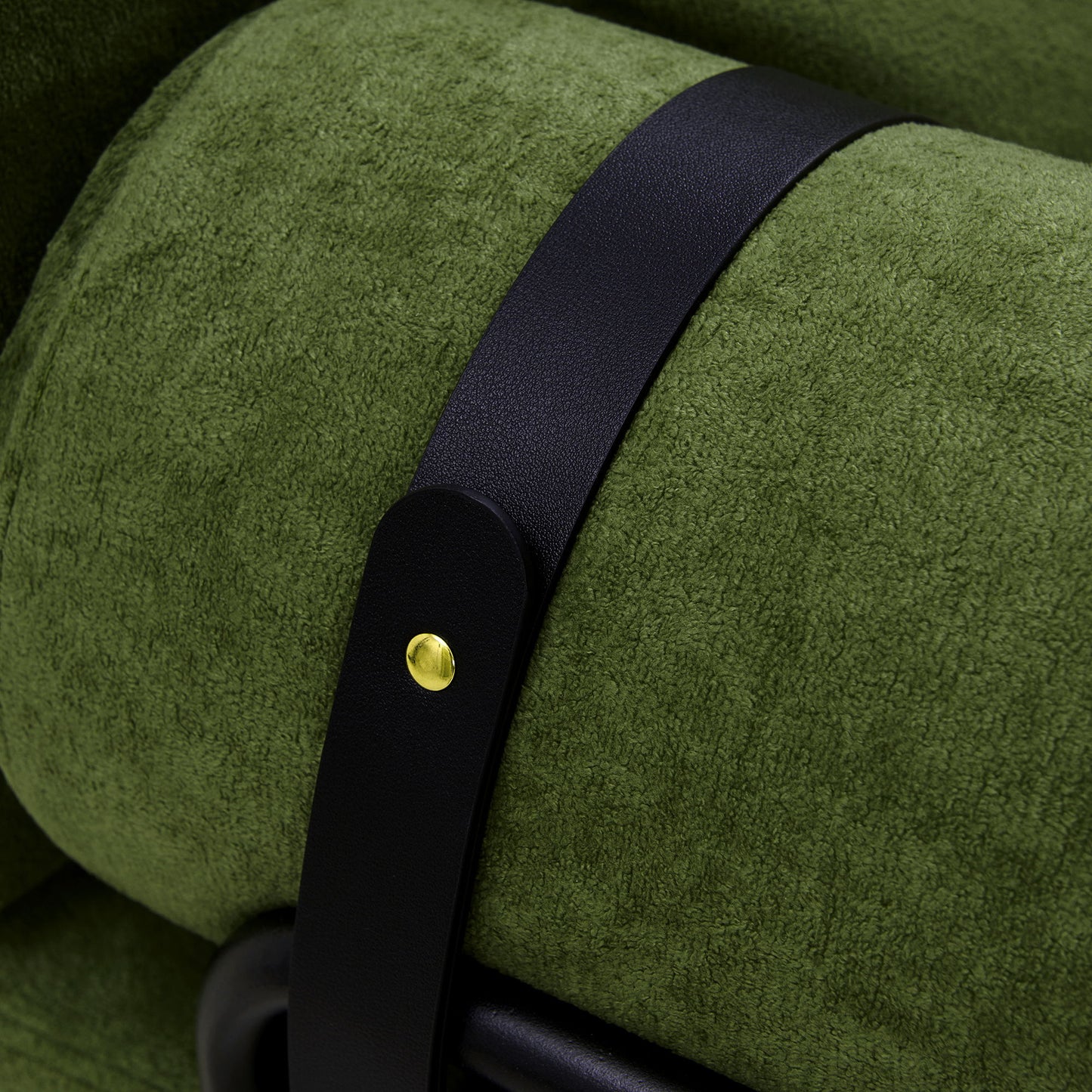 Modern Loveseat Sofa 2 Seater With USB Ports, Cylindrical Armrests - Green
