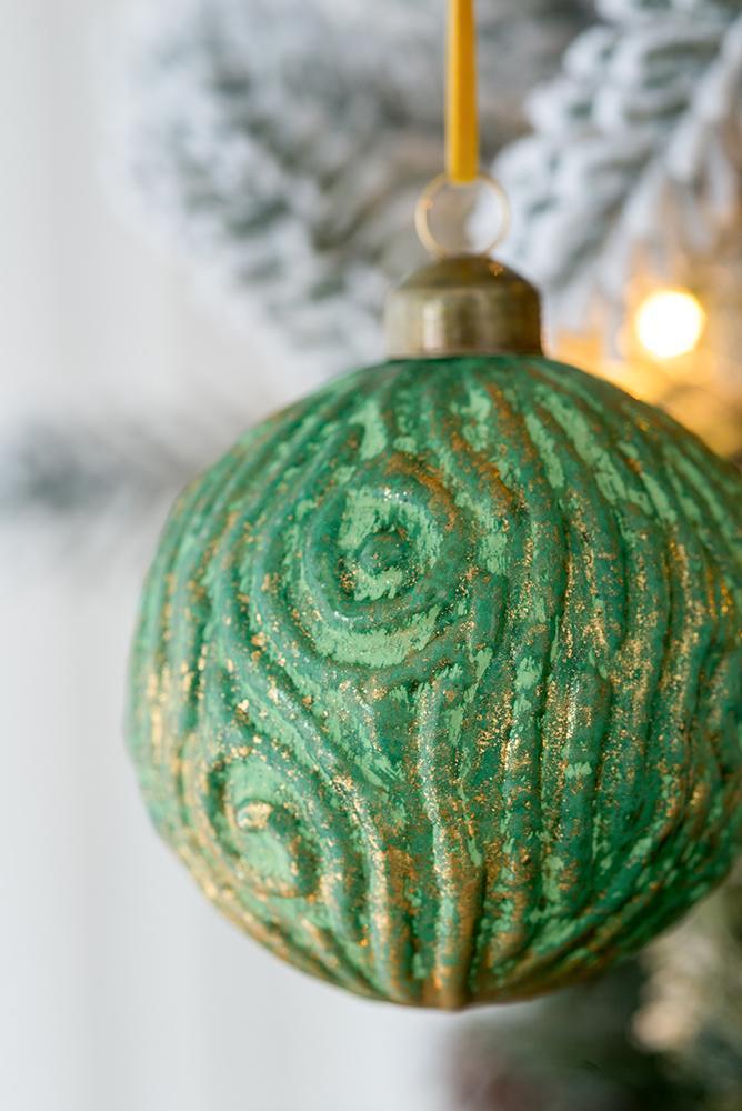 Christmas Ball Ornaments, Glass Decorative Hanging Ball Christmas Tree Ornaments For Holiday Party Decorations (Set of 6) - Green