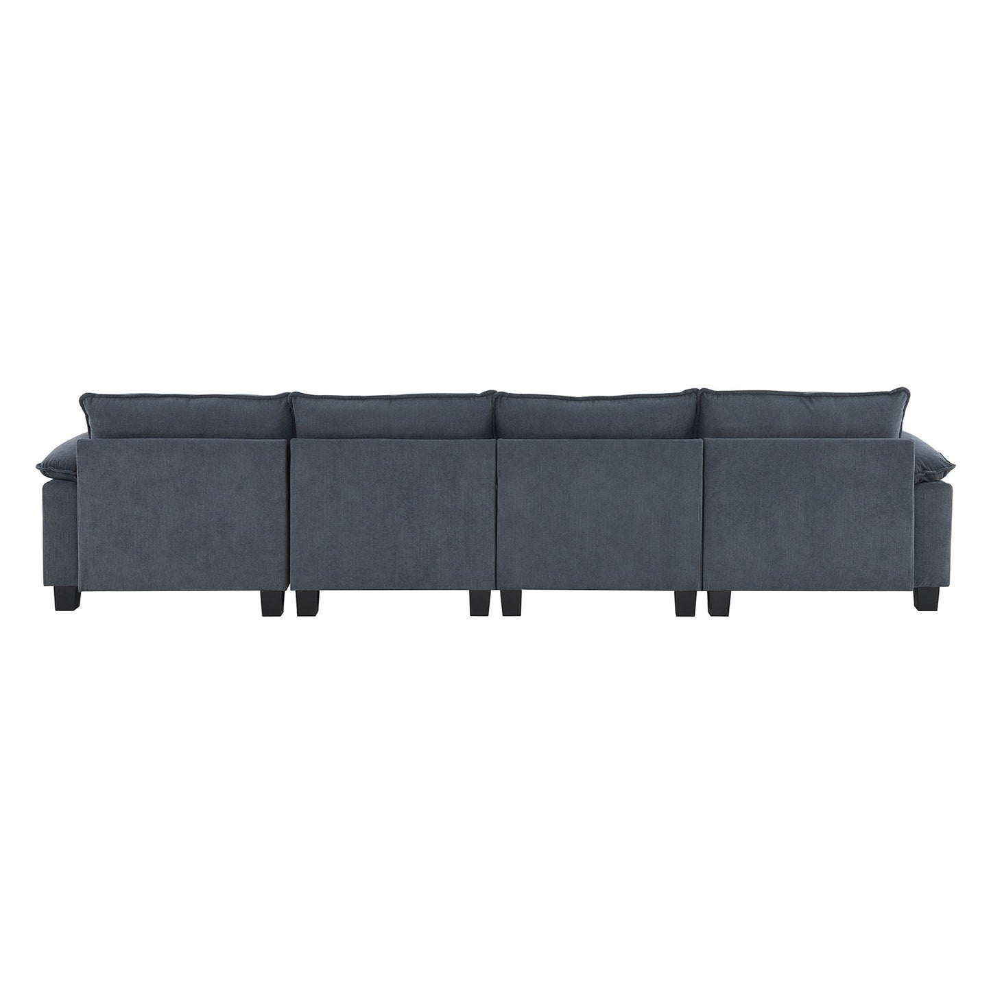 Wide Seat Modular Sectional Bed Sleeper Couch Set With Armrest Pillow 6 Seat, Free Combination Sofa With Ottomans Oversized - Gray