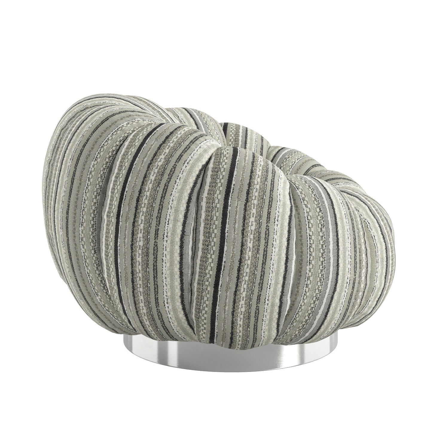 Lillie - Stripe Pumpkin Swivel Accent Chair - Black