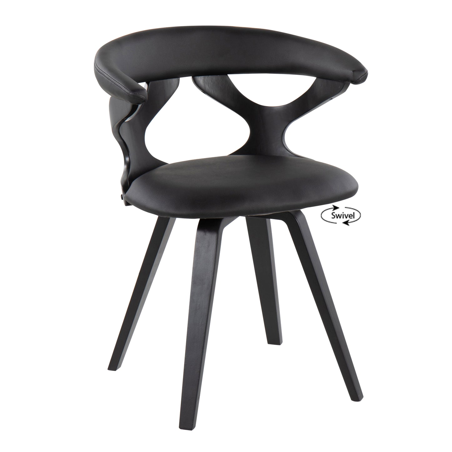 Gardenia - Contemporary Dining / Chair With Swivel - Black