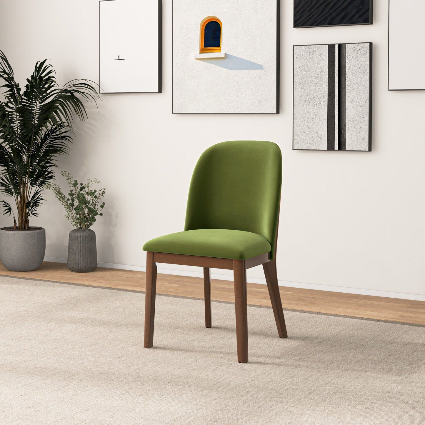 Kaitlyn - Dining Chair (Set of 2) - Brown / Light Green / Olive Green