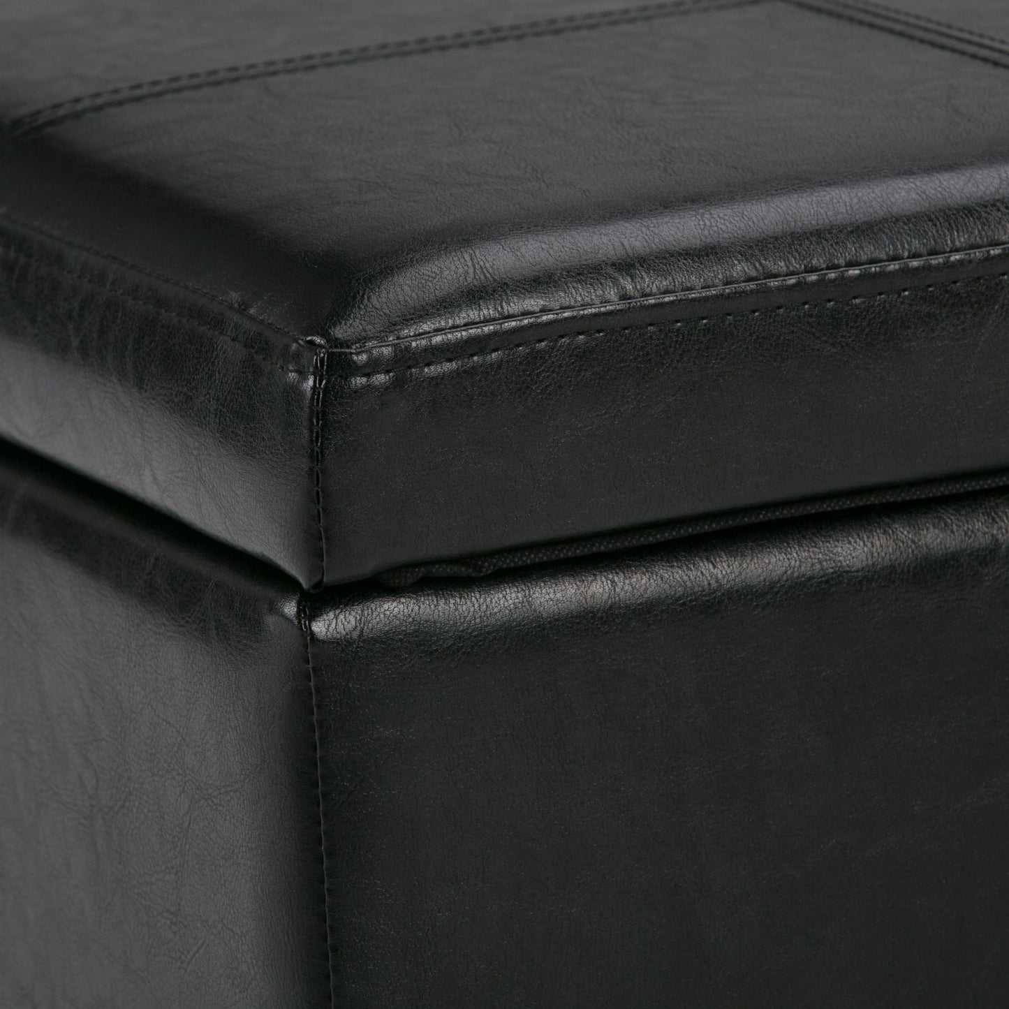 Kingsley - Large Storage Ottoman - Midnight Black