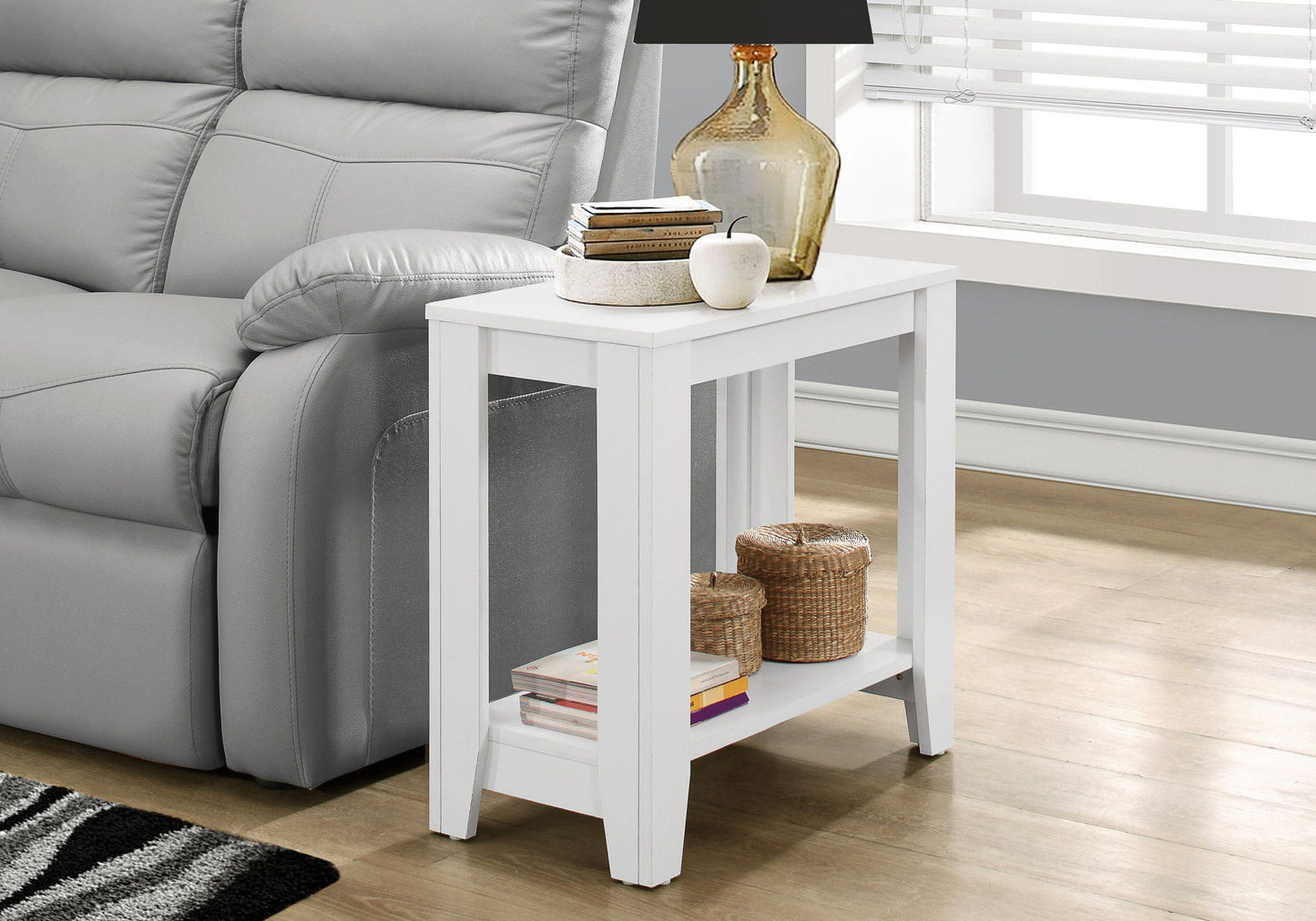 Accent Table, Side Transitional - White