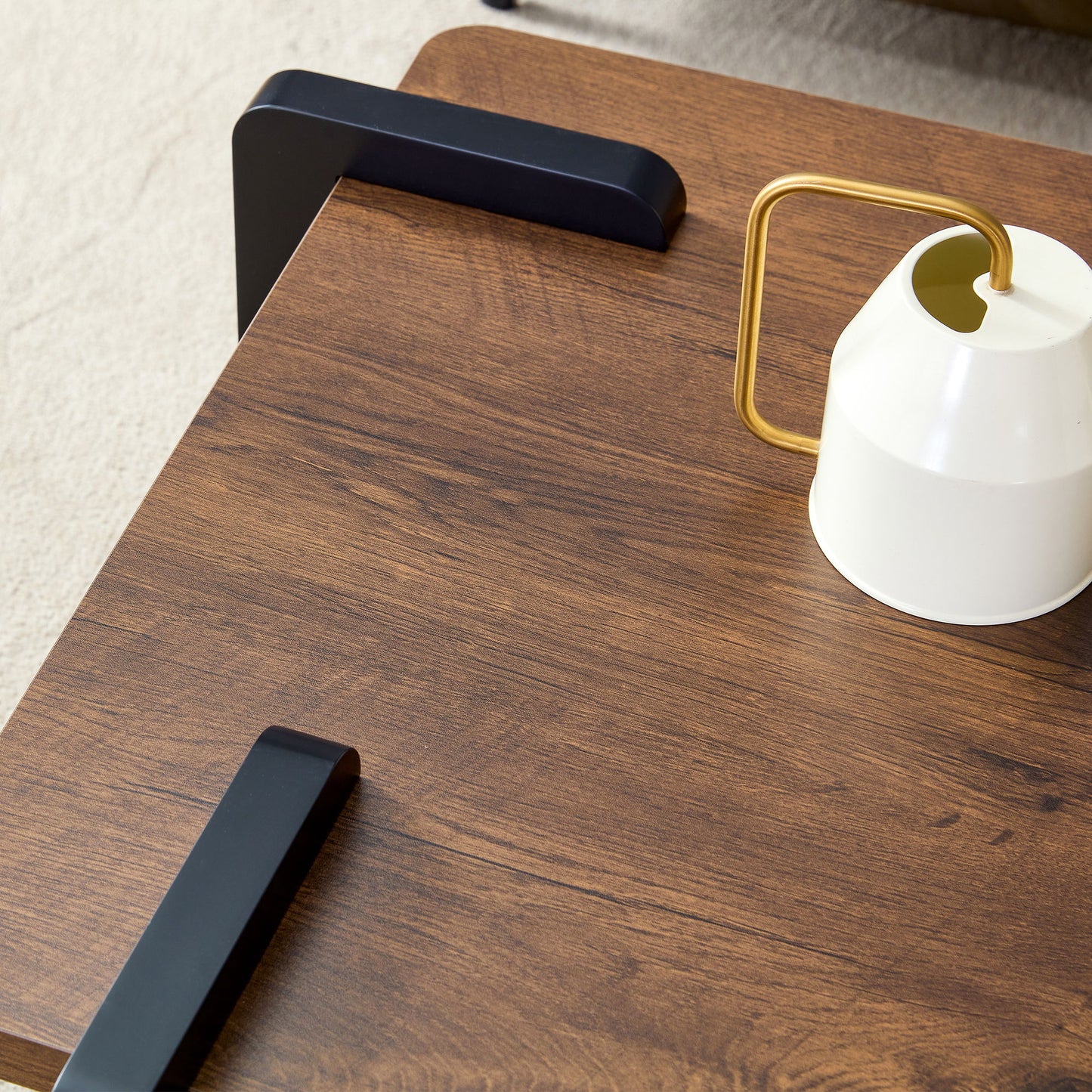 Walnut Colored Coffee Table, Suitable For Modern Minimalist Living Rooms - Walnut