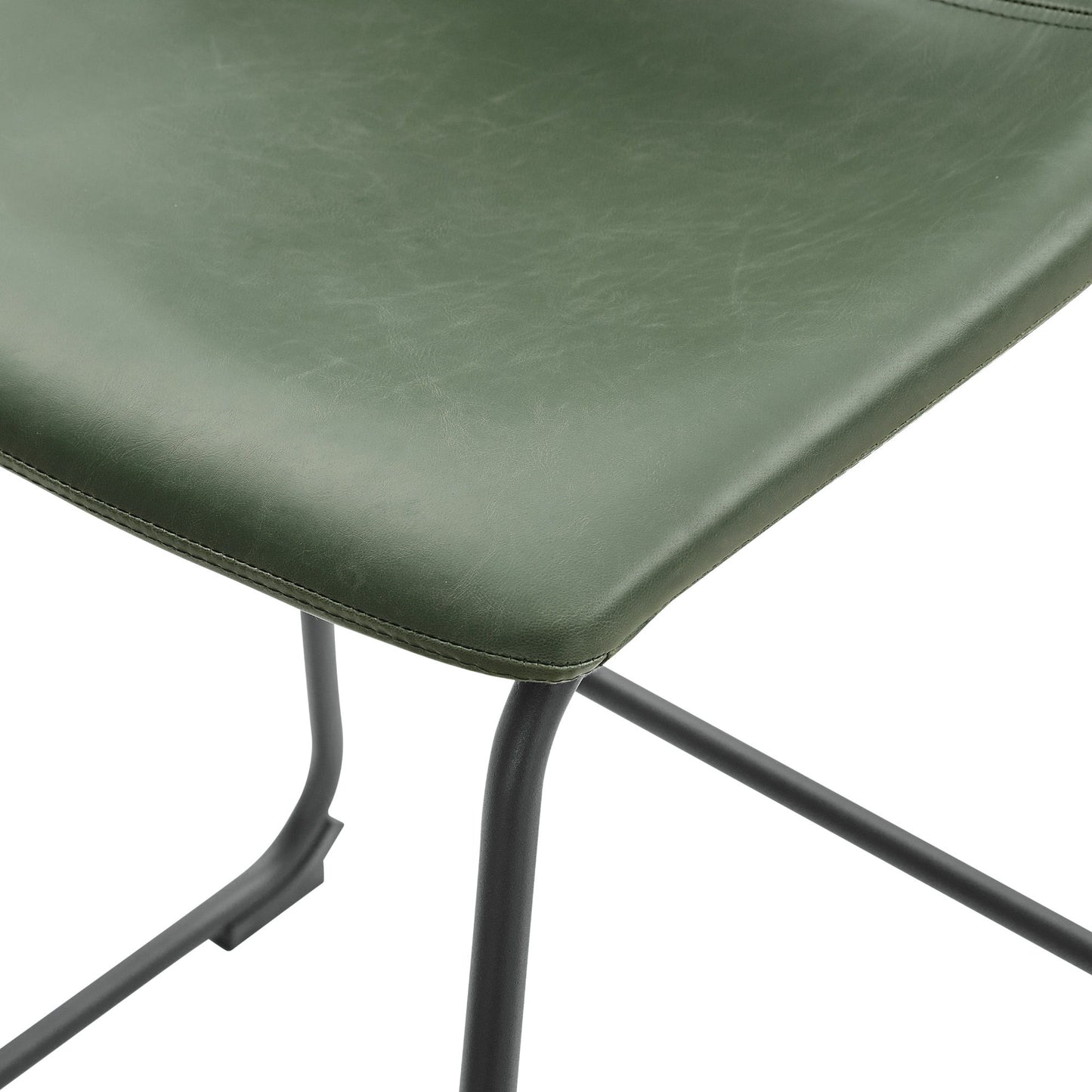 Industrial Faux Leather Counter Stools (Set of 2) - Brown