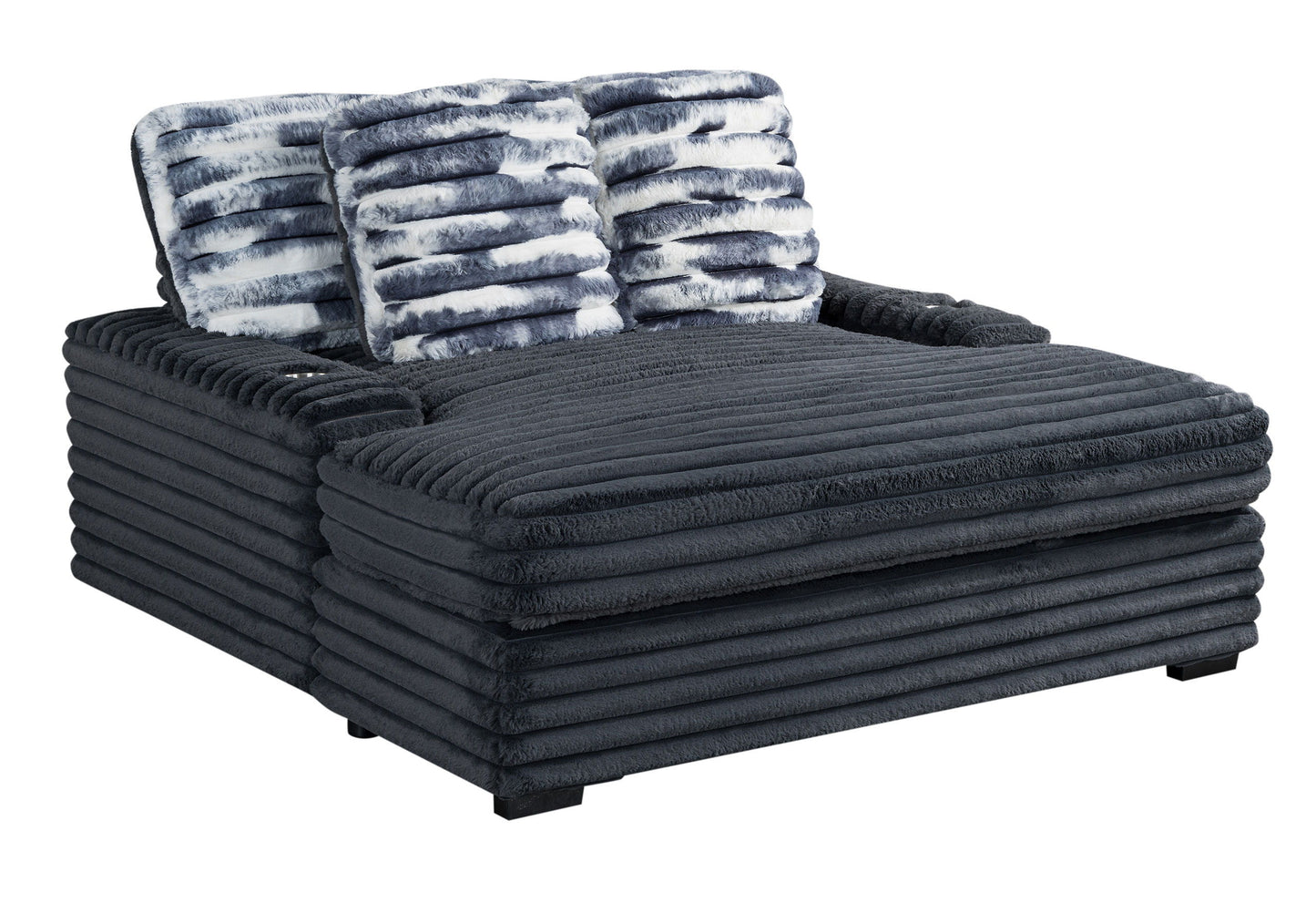 Shine - Lounger Sofa With USB - Gray