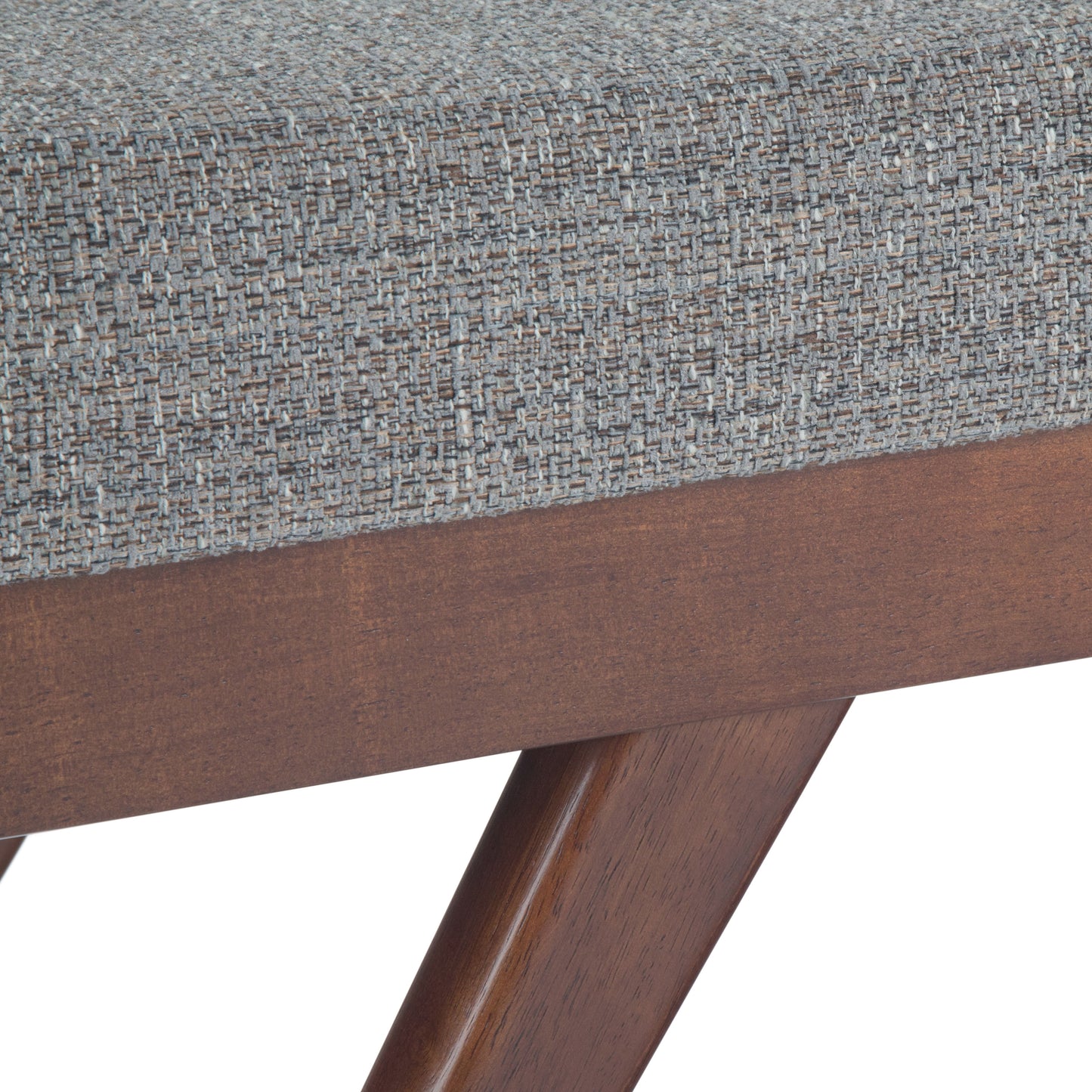Chanelle - Mid Century Ottoman Bench - Pebble Gray