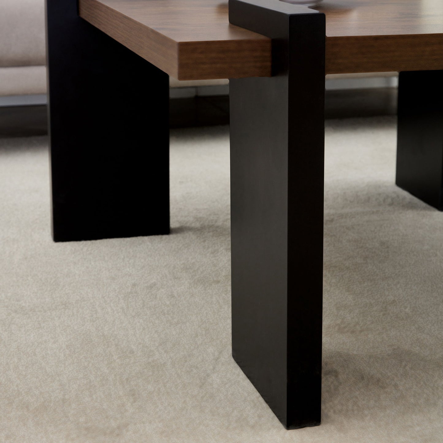 Walnut Colored Coffee Table, Suitable For Modern Minimalist Living Rooms And Leisure Areas - Walnut