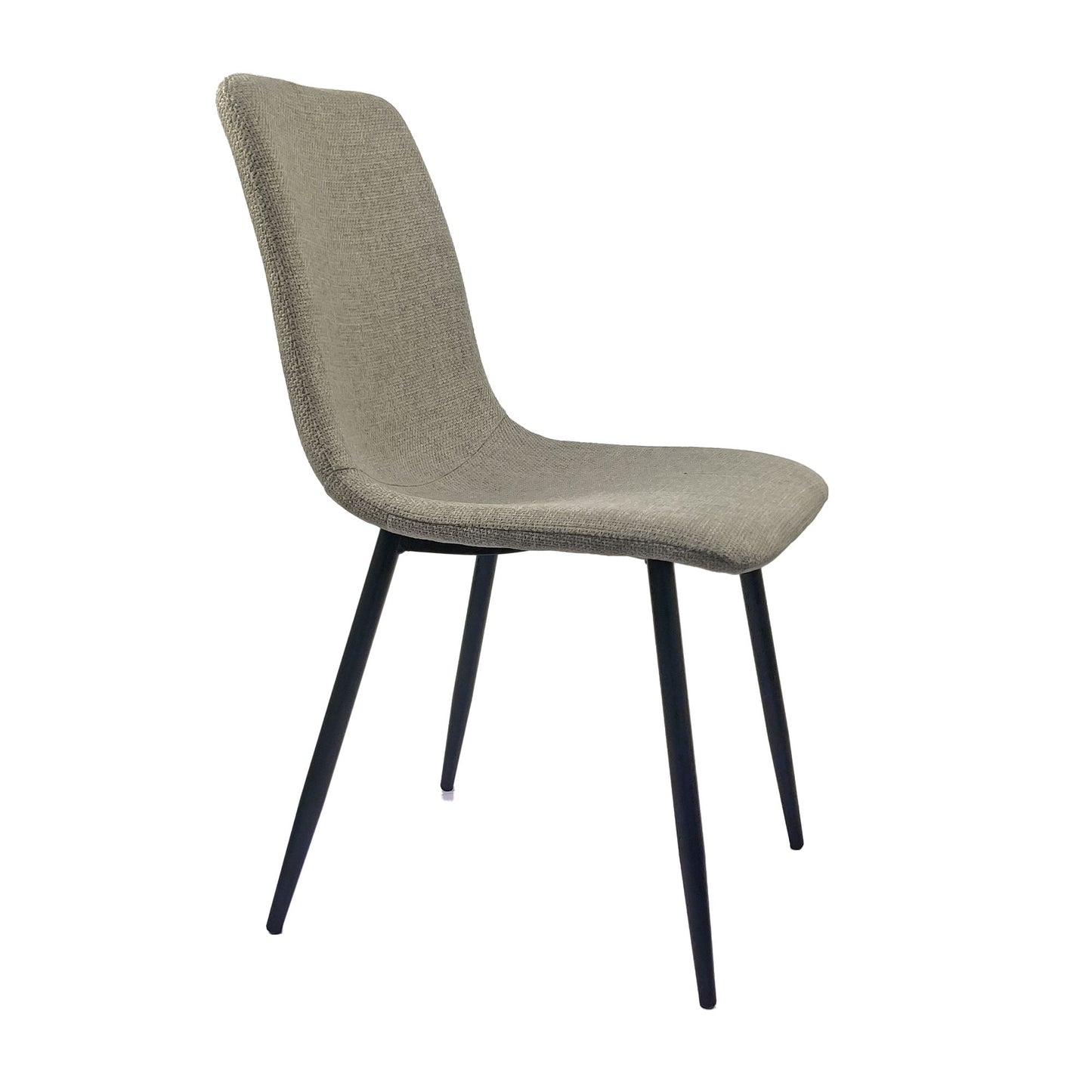 Modern Upholstered Dining Chairs (Set of 4) With Linen Cushion Seat And Sturdy Metal Legs - Light Gray