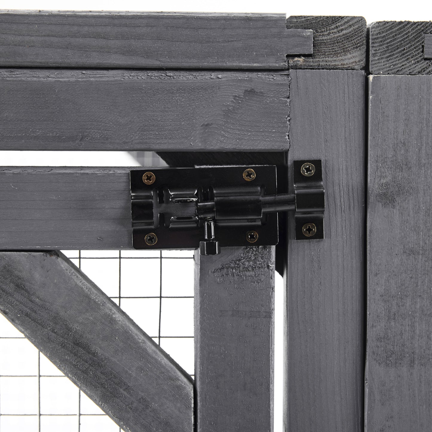 Outdoor Diy Cat House Catio With Double Enter Doors, Platforms, And Condos - Dark Gray