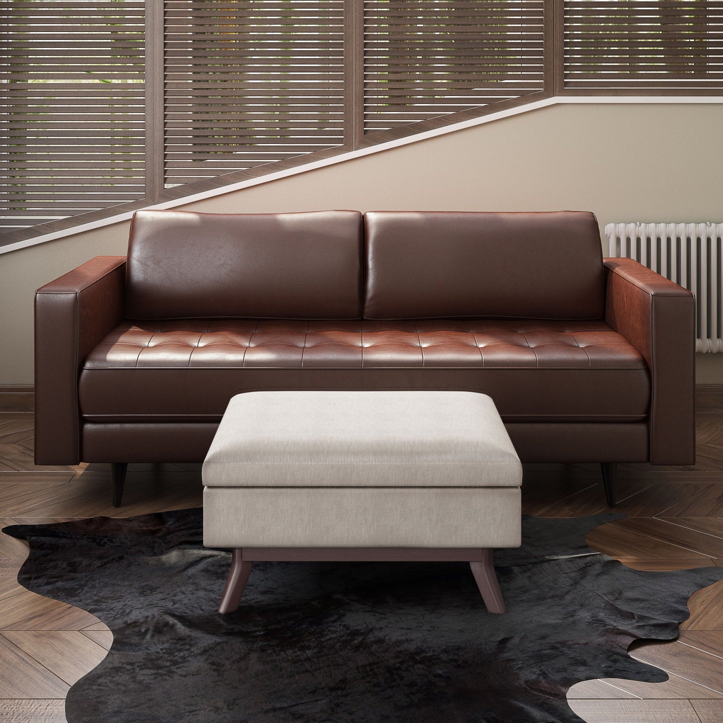Owen - Coffee Table Storage Ottoman - Natural
