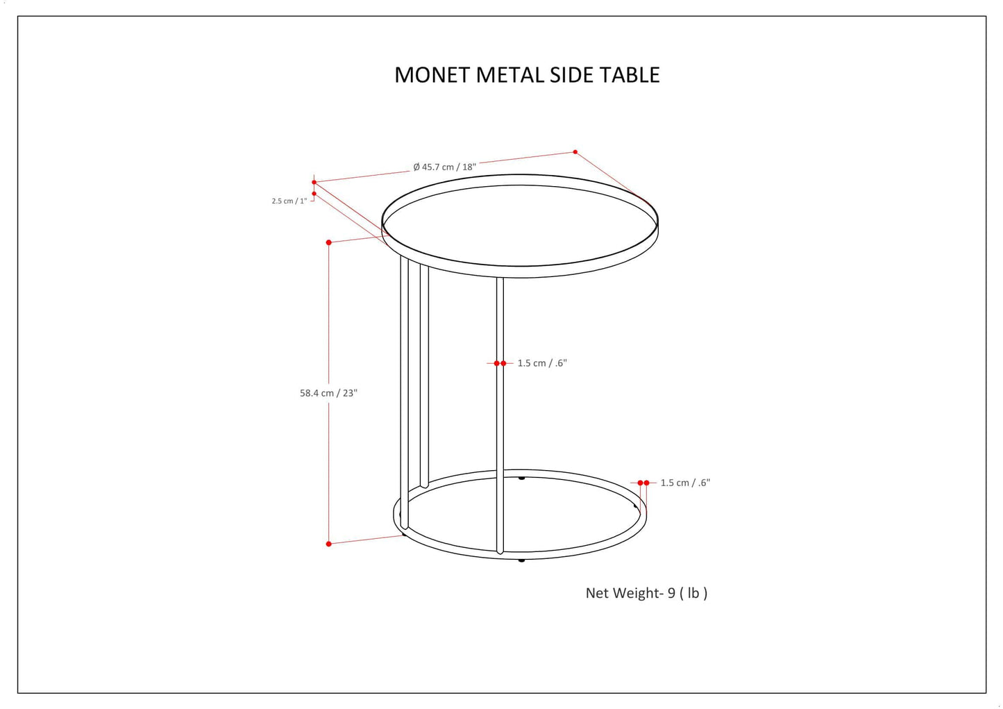 Monet - Side Table - Black