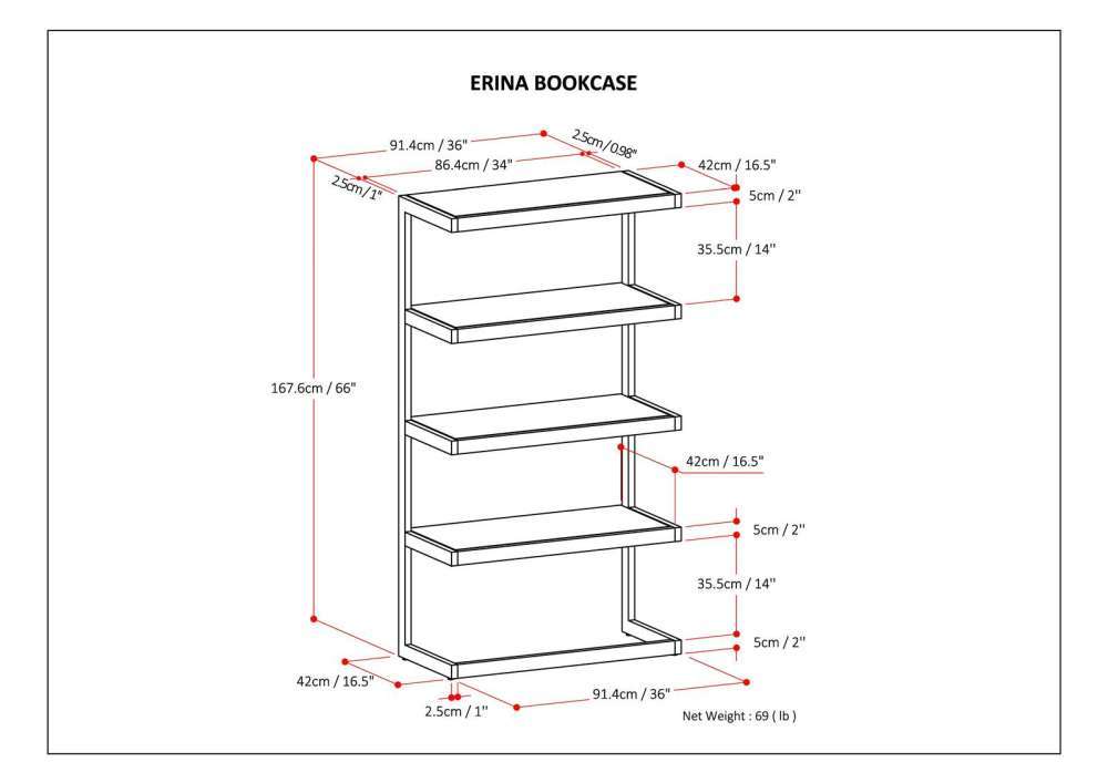 Erina - Bookcase - Distressed Golden Wheat