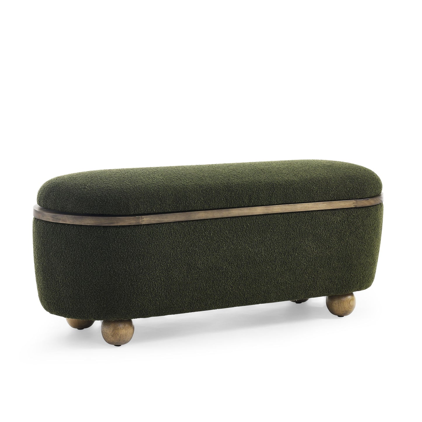 Modern Storage Ottoman Bench Upholstered Seating With Storage - Dark Green
