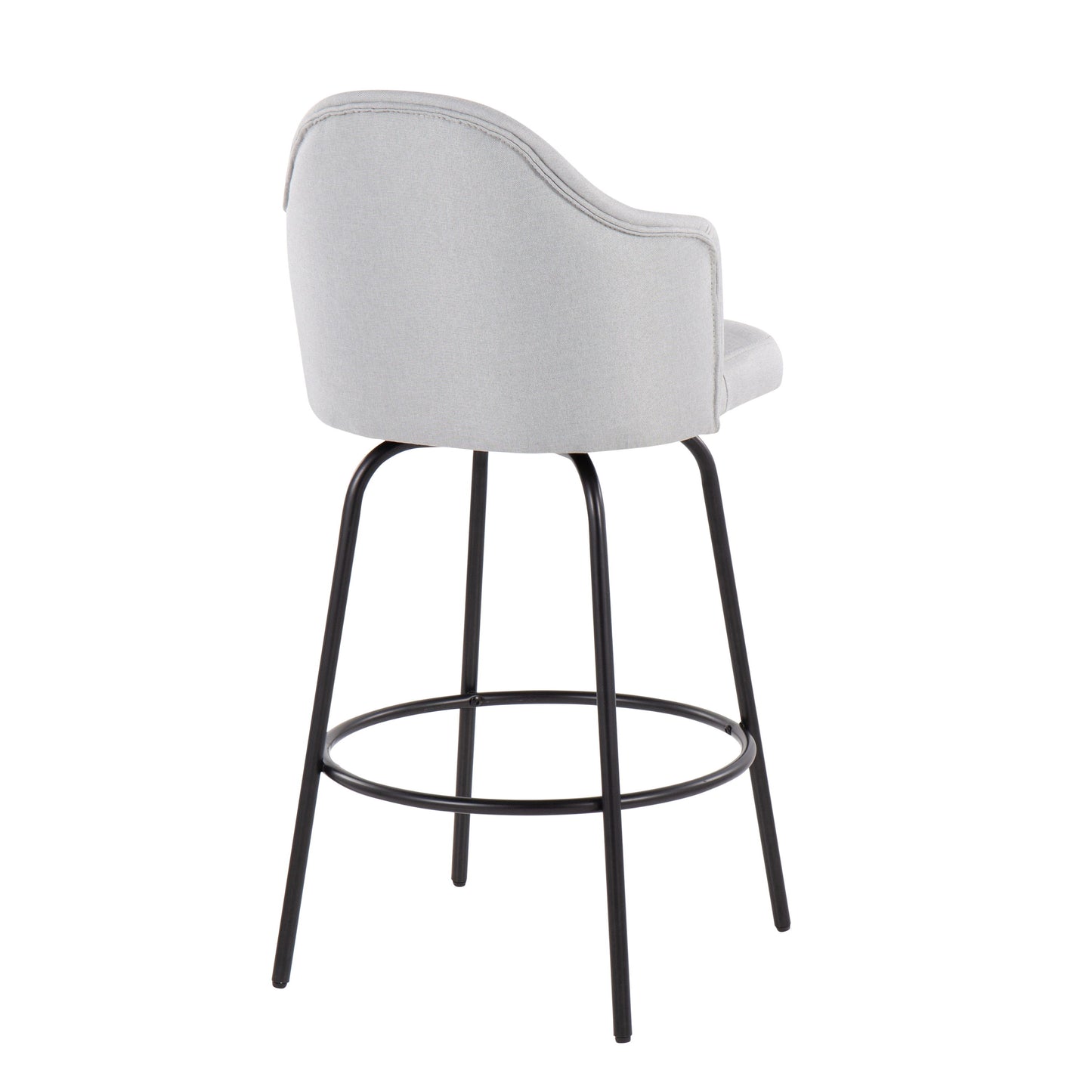 Ahoy - Contemporary Fixed Height Counter Stool (Set of 2) - Black / Light Gray