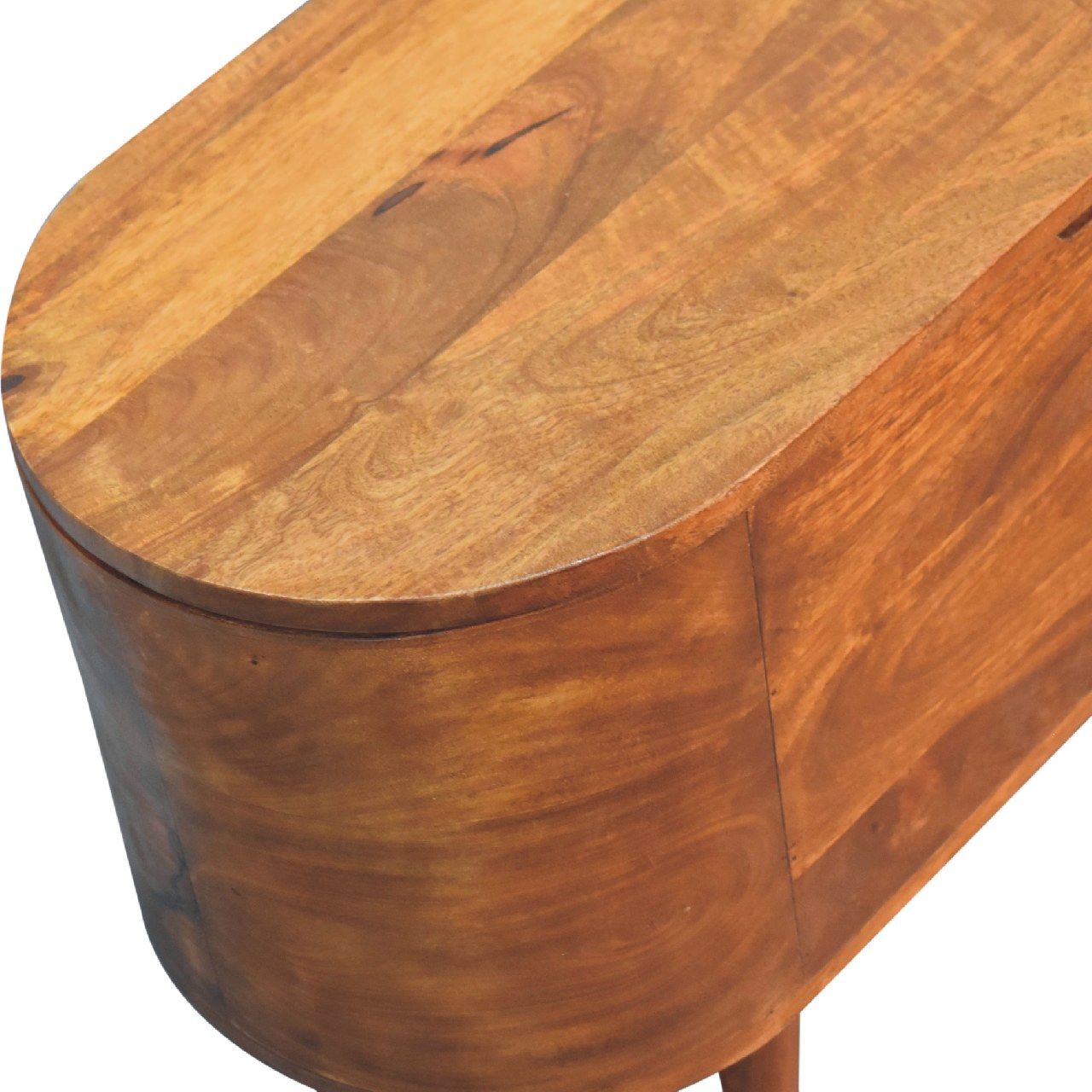 Rounded Lid Up Blanket Box - Chestnut