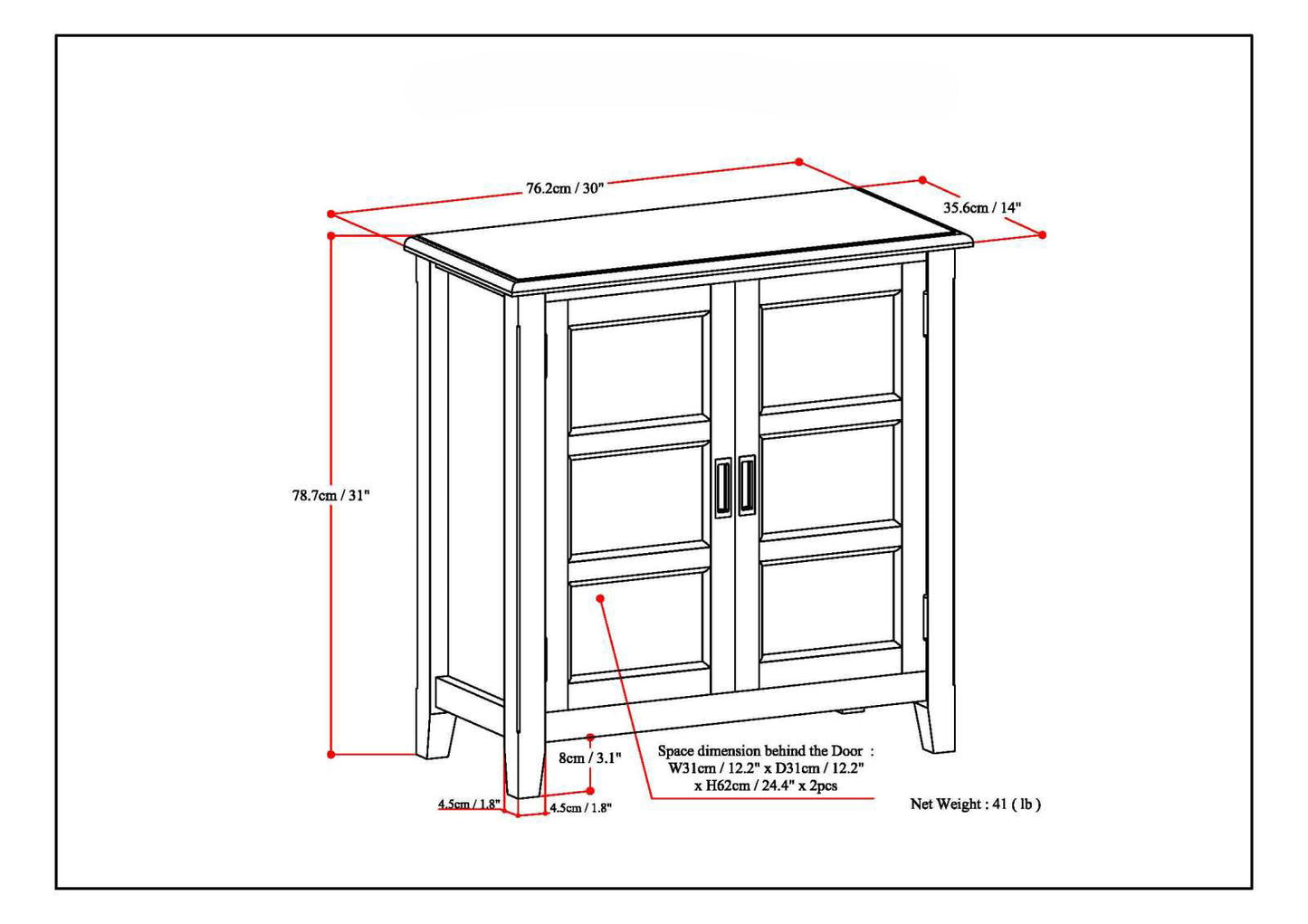 Burlington - Low Storage Cabinet - White