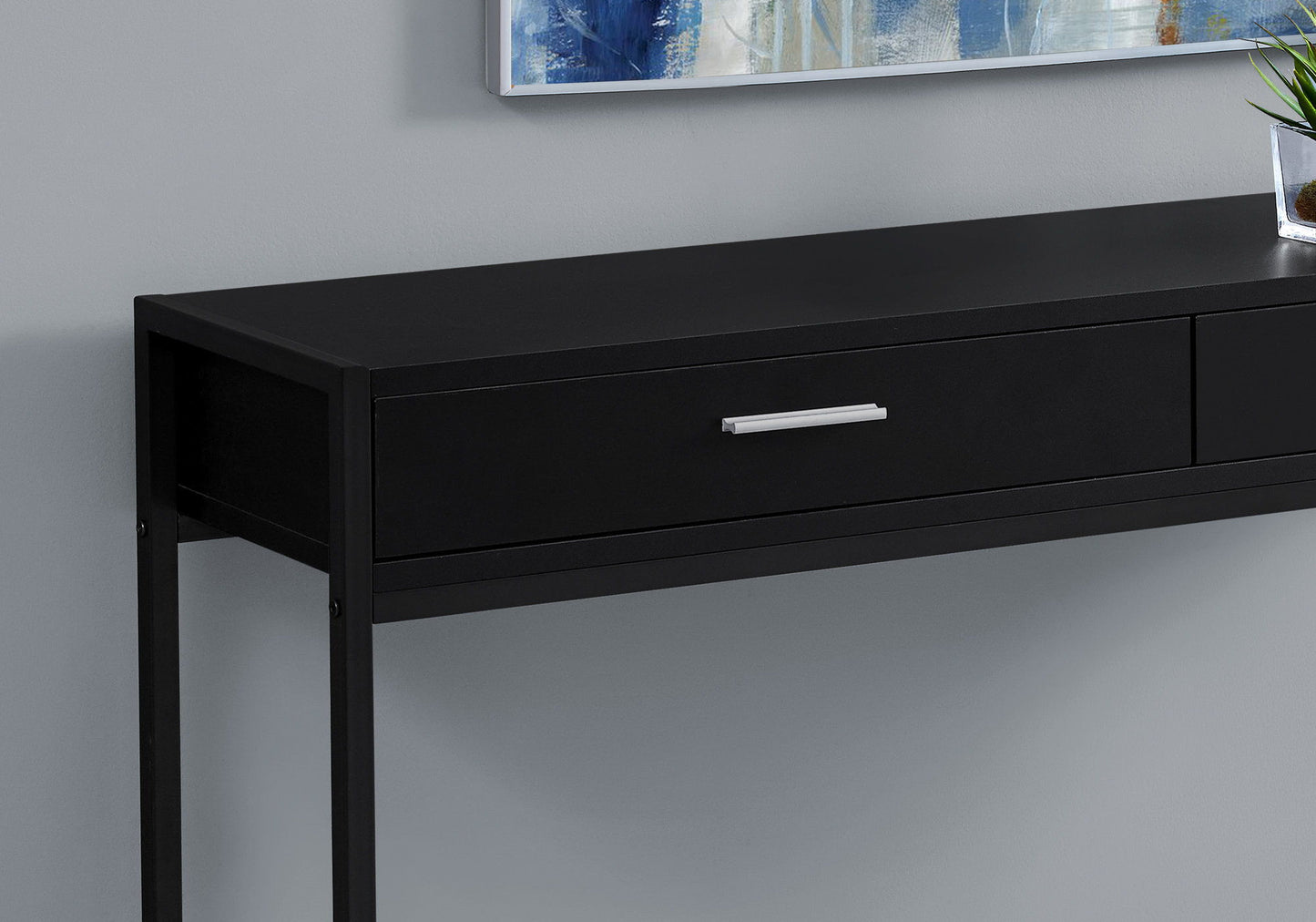 Accent Console Table For Entryway, Storage Drawer, Contemporary & Modern - Black