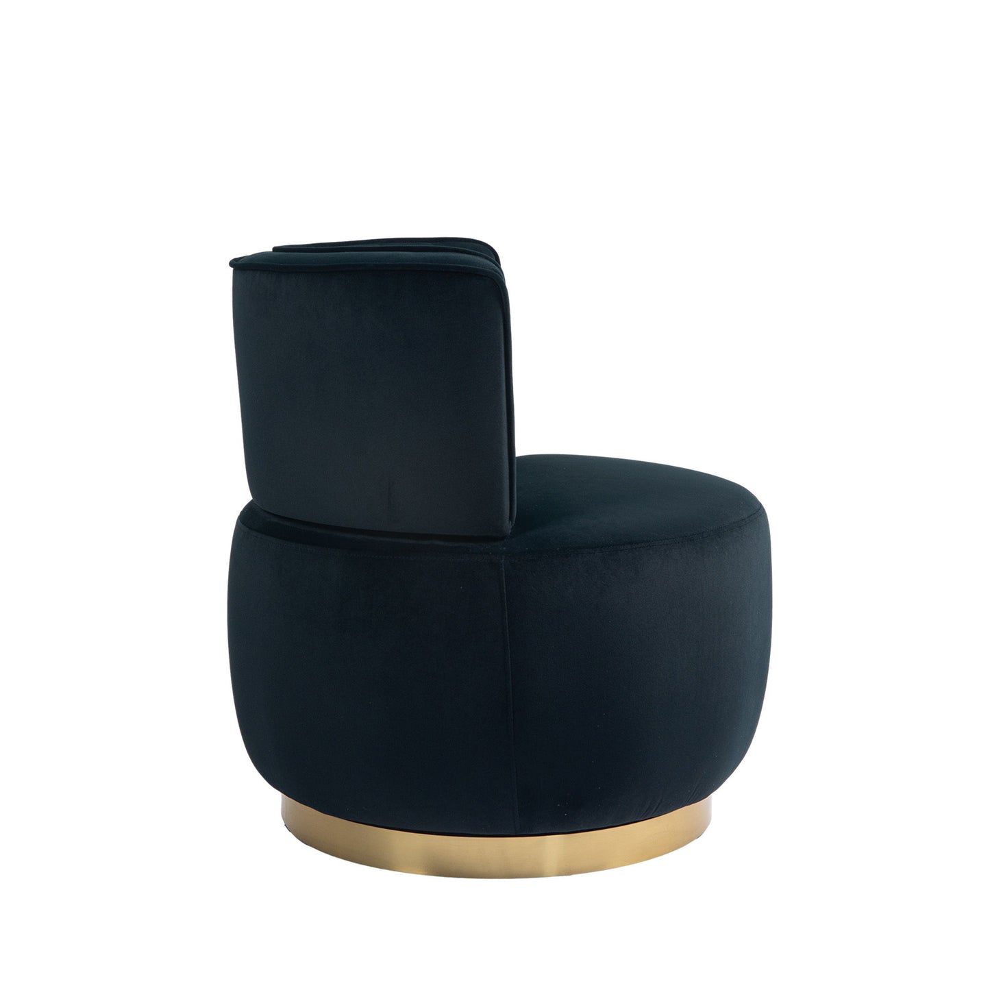 Coolmore - Swivel Barrel Chair, 360 Degree Round Armchair With Fluffy Velvet Upholstery For Living Room, Bedroom, Office - Black