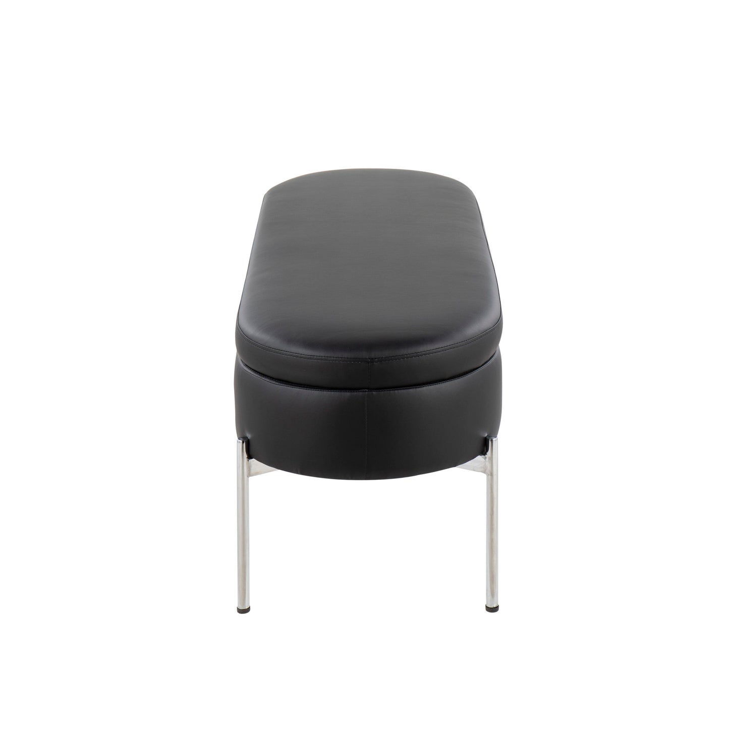 Chloe - Contemporary / Glam Bench - Chrome / Black