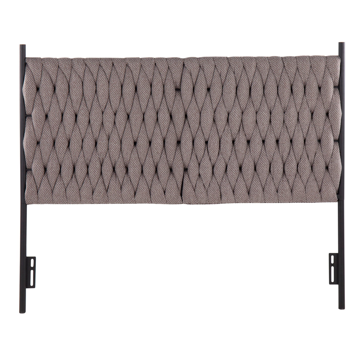 Braided Matisse - Queen Size Headboard - Black / Gray