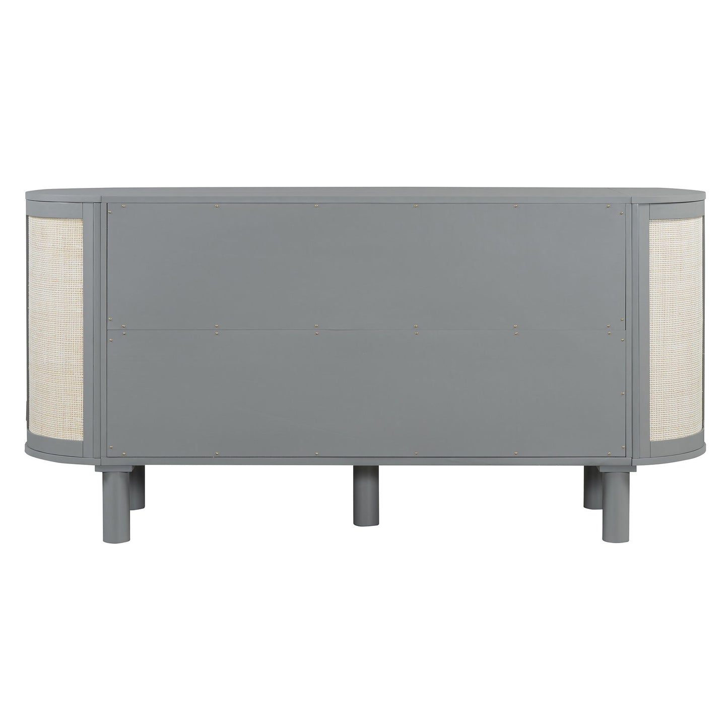 Queen Murphy Bed With Hidden Storage & Modern Woven Design - Gray