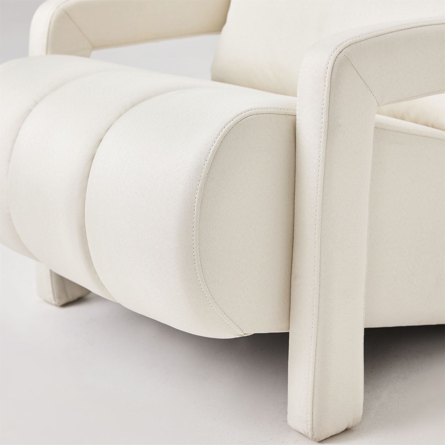 Modern Upholstered Accent Chair, Comfortable Linen Fabric With A Pillow For Living Room - Beige