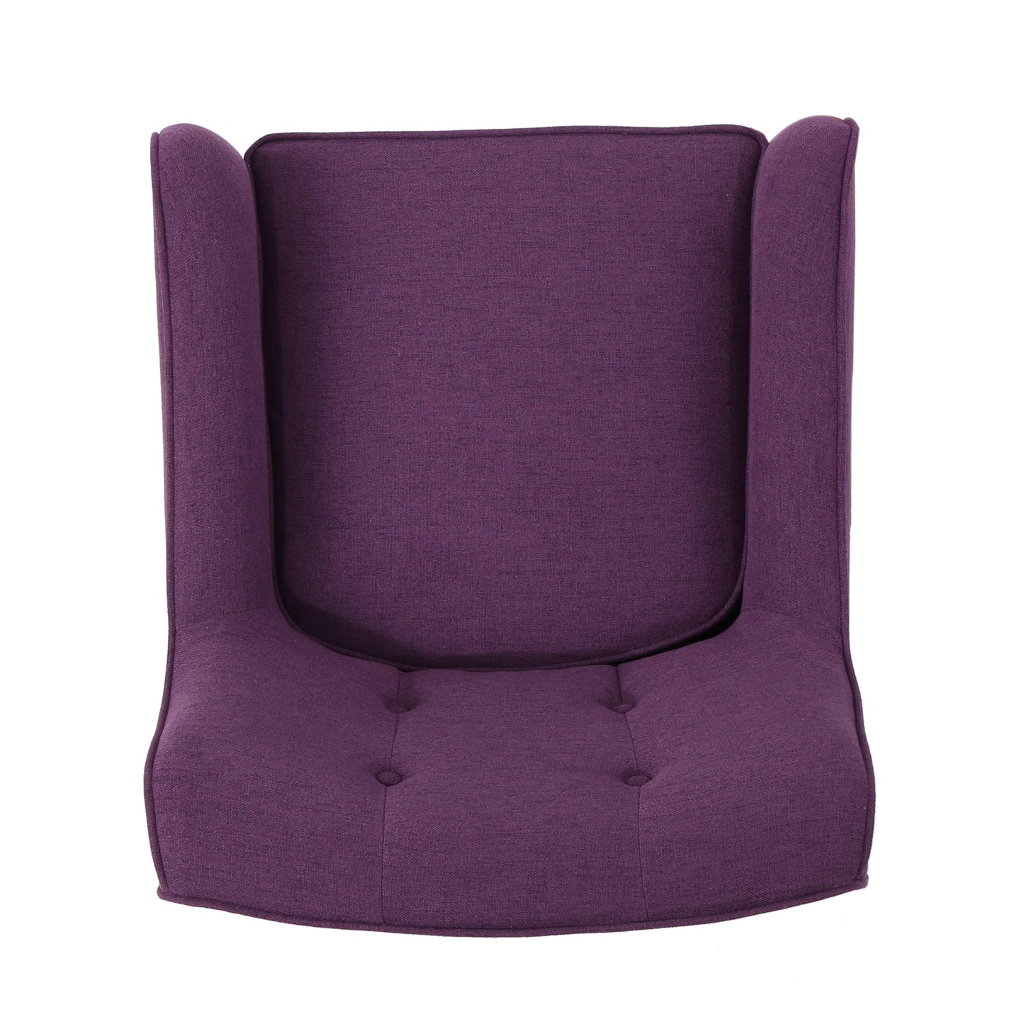 Modern Arm Chair With Tufted Back Fabric And Birch Wood Legs - Purple