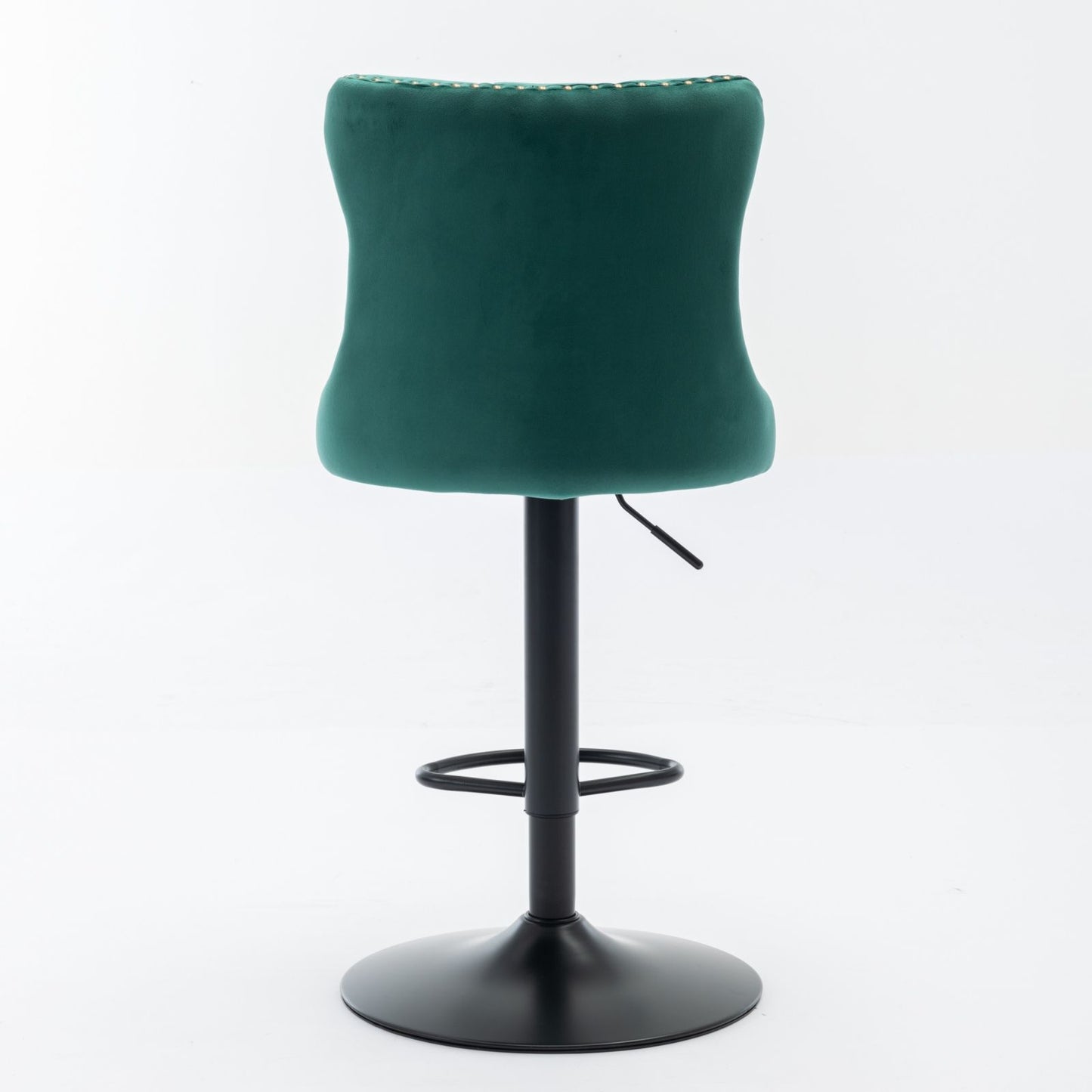 Swivel Velvet Barstools Adjusatble Seat Height, Modern Upholstered Bar Stools With Backs Comfortable Tufted For Home Pub And Kitchen Island (Set of 2) - Green