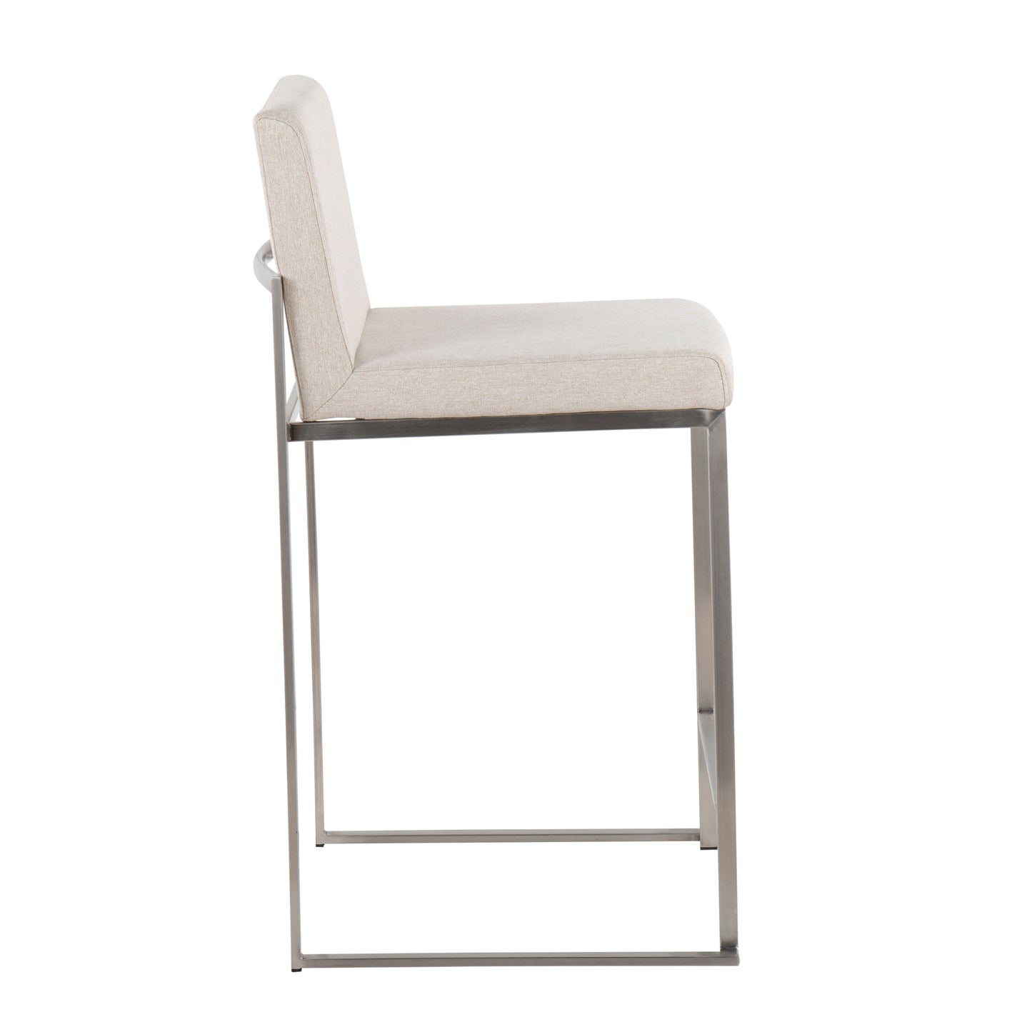 Fuji - Contemporary High Back Counter Stool (Set of 2) - Beige