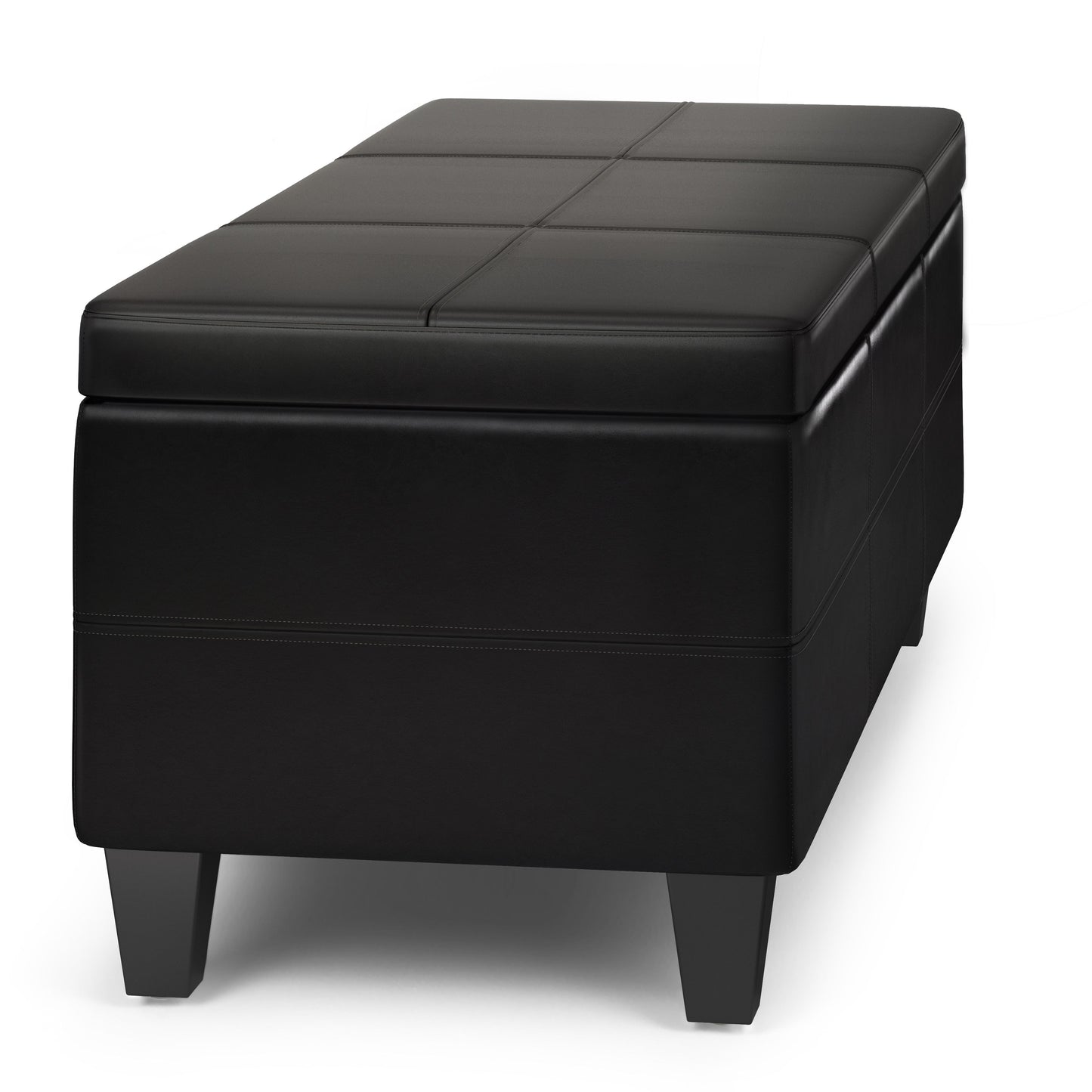 Afton - Storage Ottoman Bench - Midnight Black